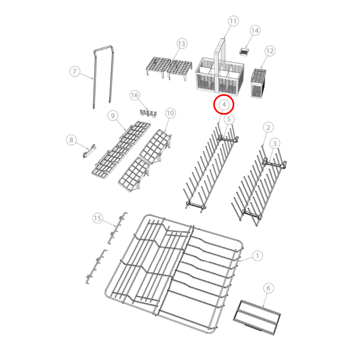 Parts diagram showing 524868 for Fisher & Paykel dishwasher models