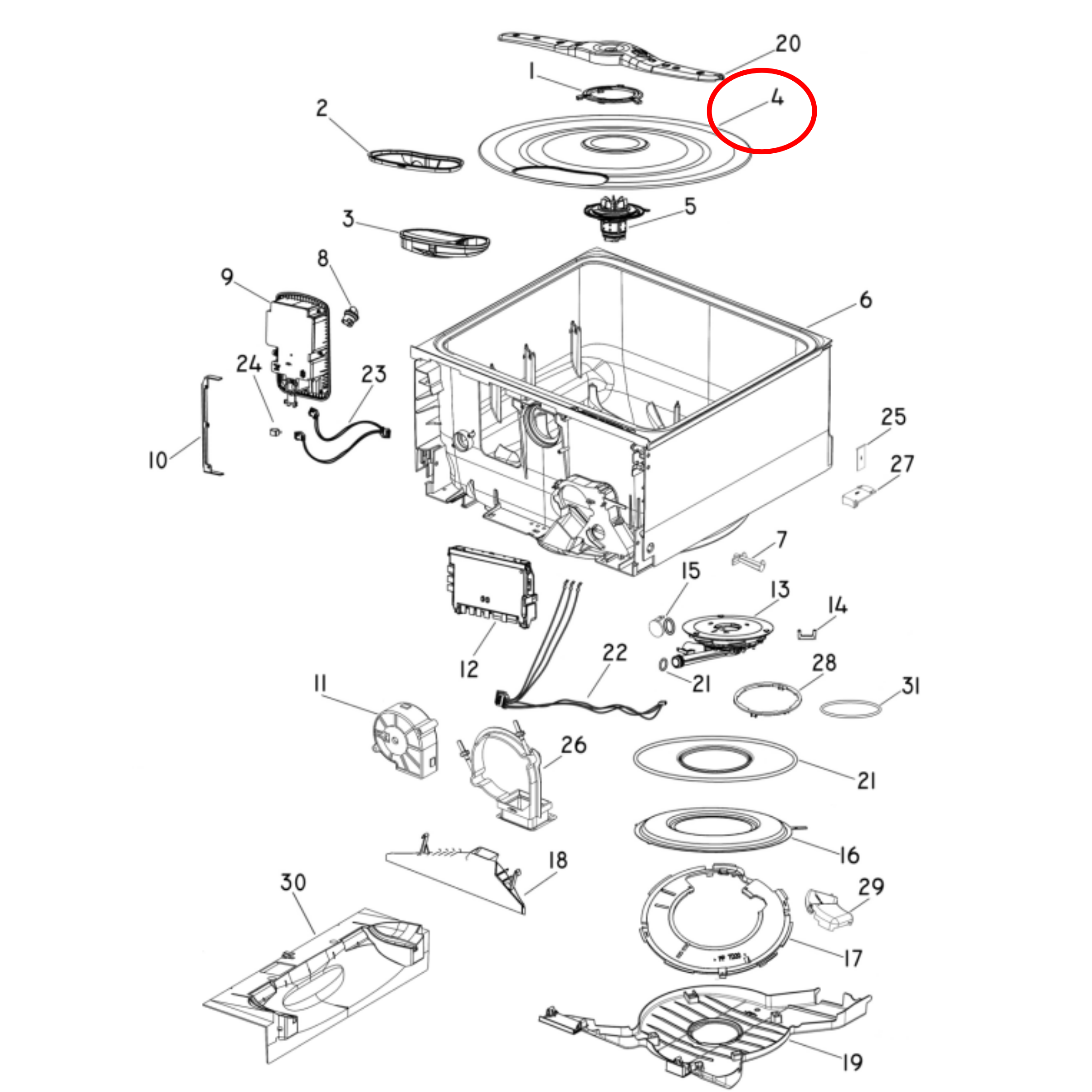 524888 Fisher & Paykel Dishwasher Filter Plate Kit - 529822P