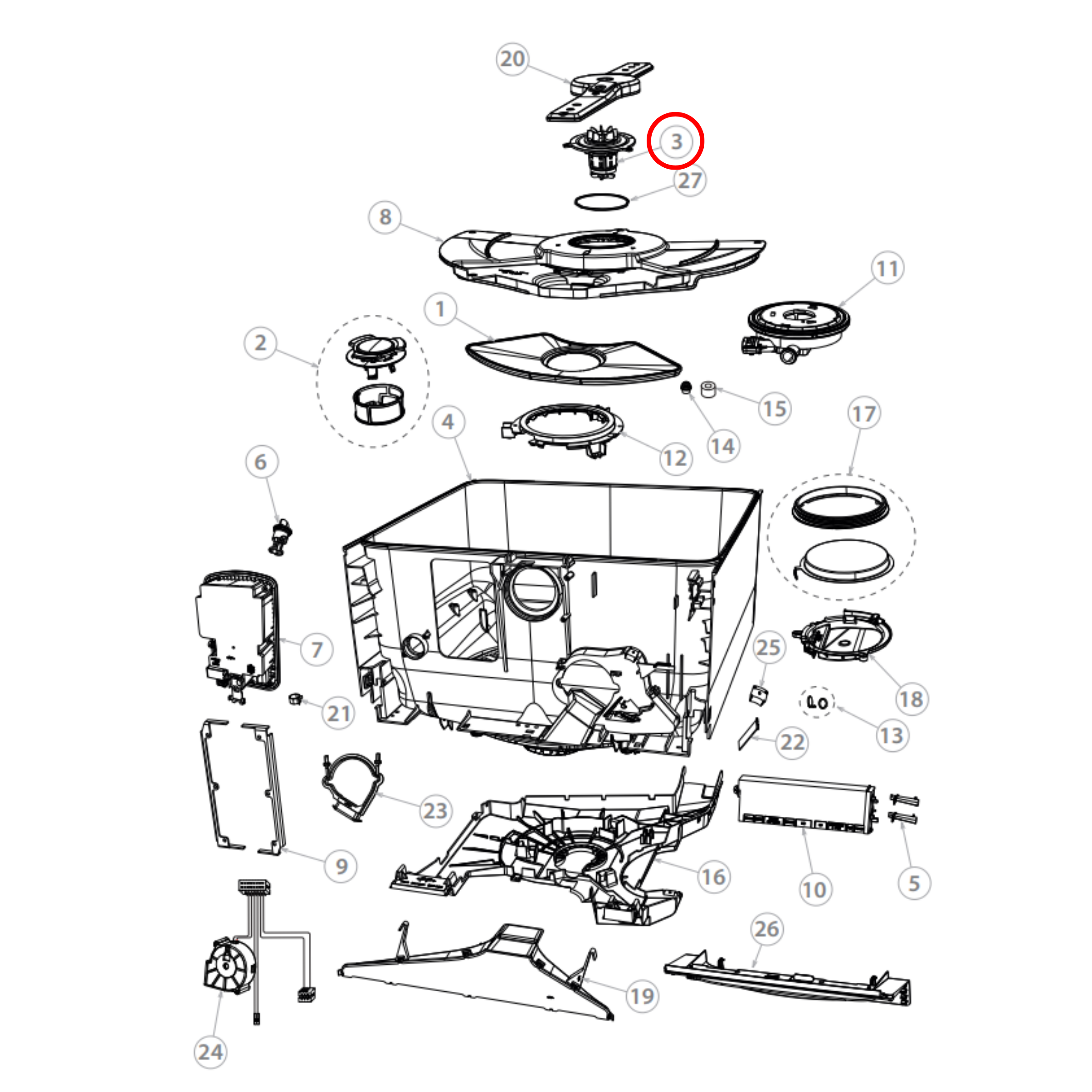 524922P Fisher & Paykel Dishwasher Motor Rotor Assembly