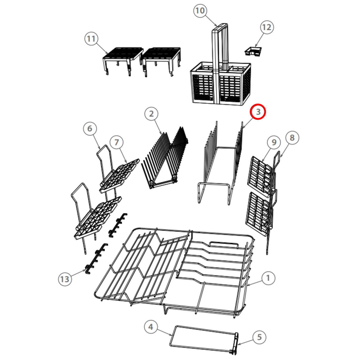 Parts diagram showing 524947 for Fisher & Paykel dishwasher models