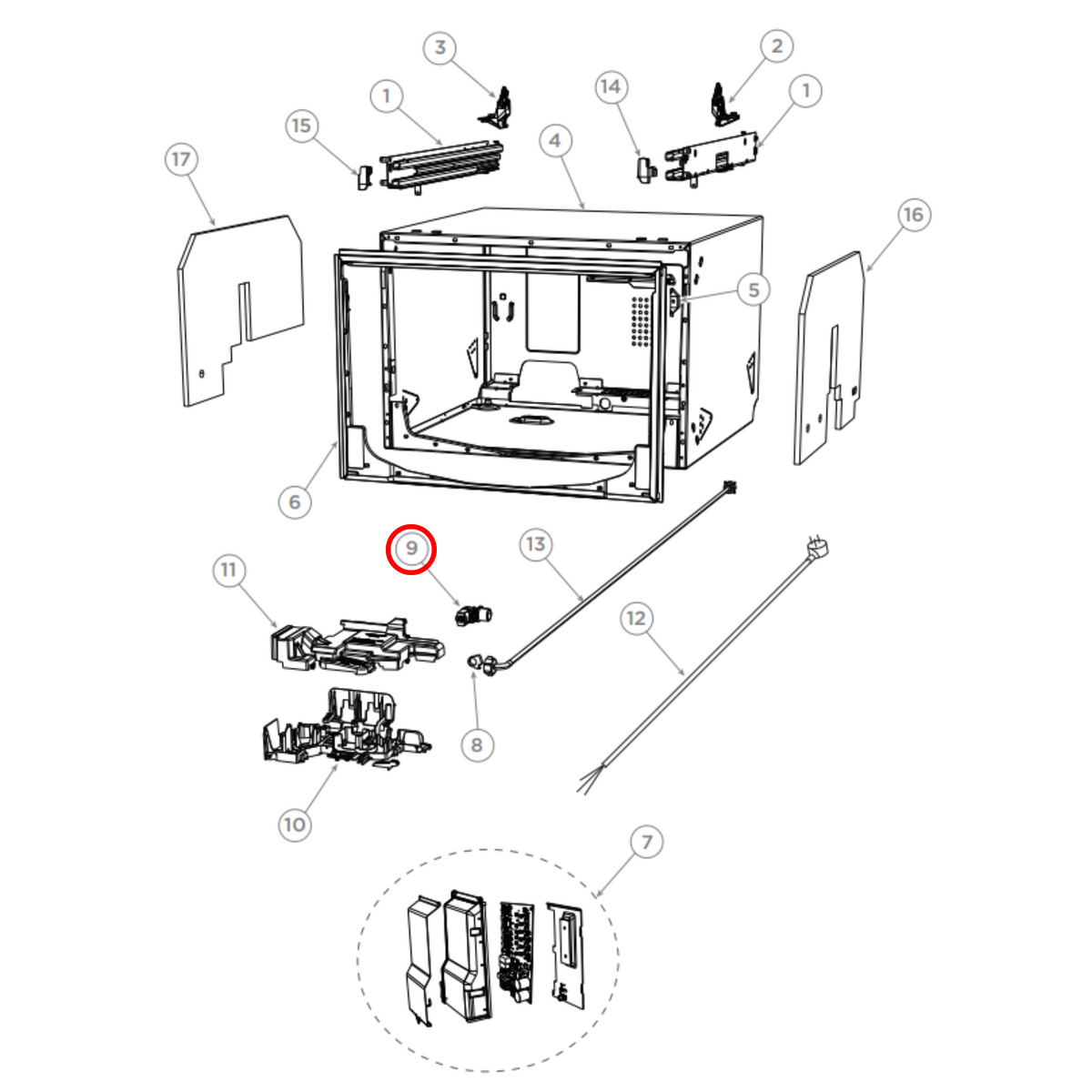 Parts diagram showing 529827 for Fisher & Paykel appliance models