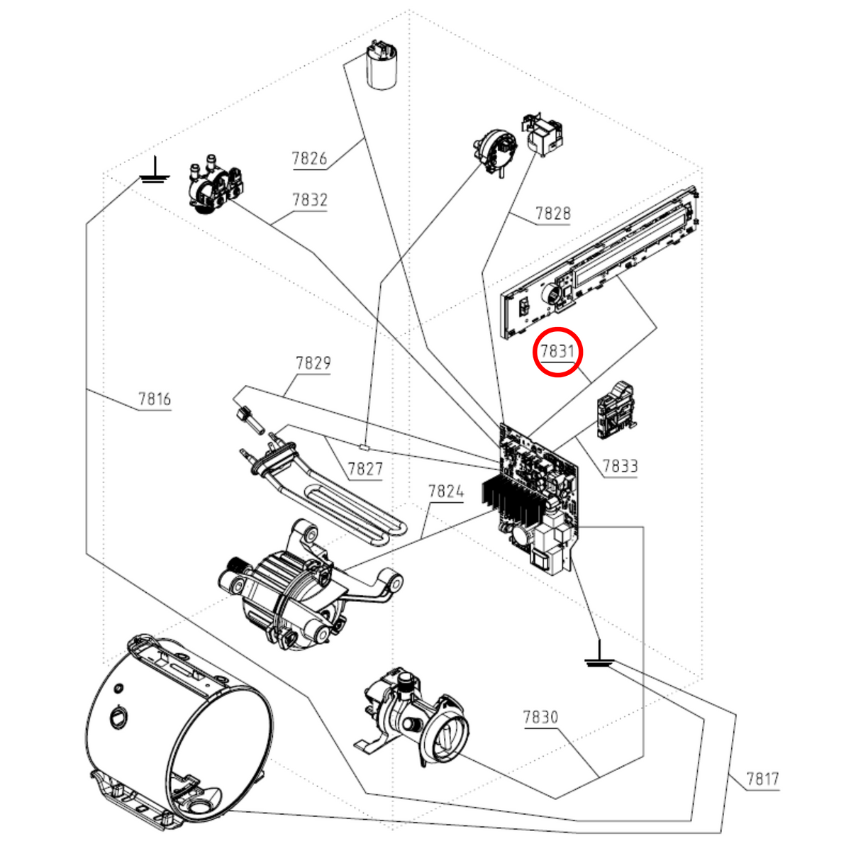 561791 Asko Washing Machine Wiring Harness Control Unit - image 2