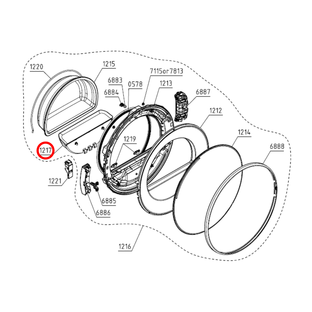 Genuine Asko Dryer Filtering Unit Assembly 562854 - view 3