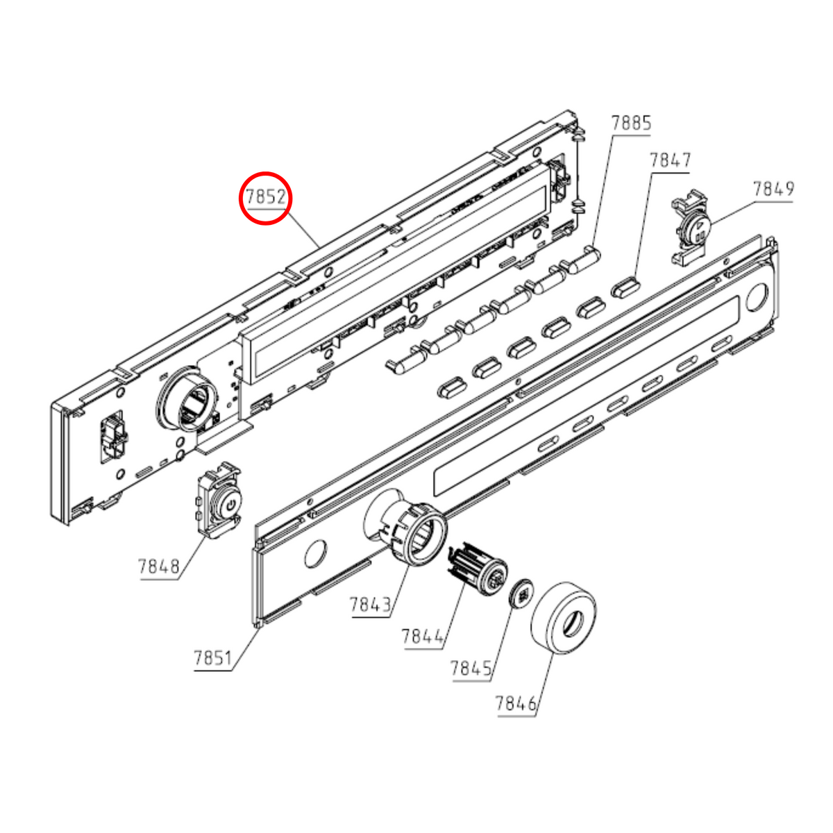 Parts diagram showing 575961 for Asko dryer models
