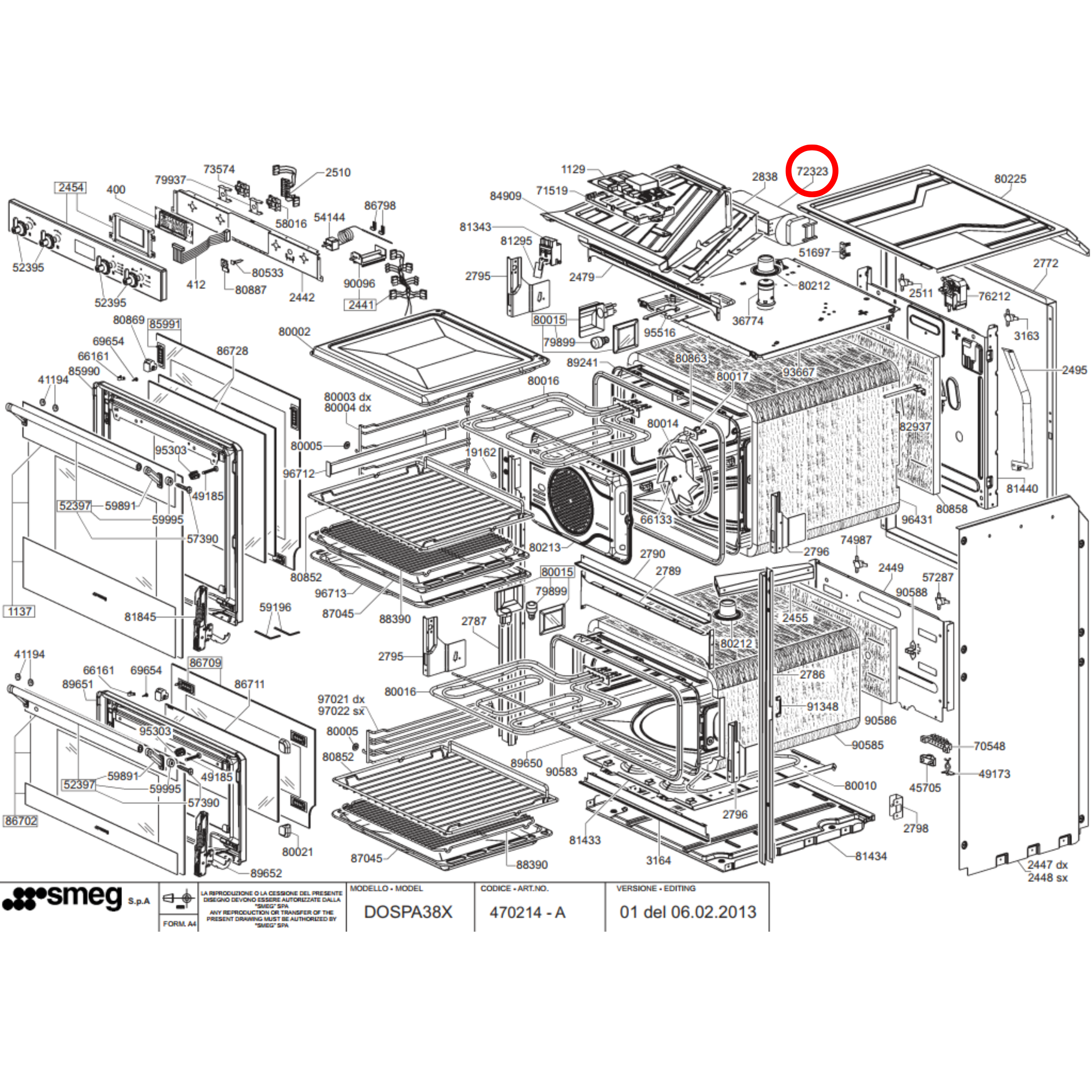 695210615 Smeg Oven Cooling Fan Motor