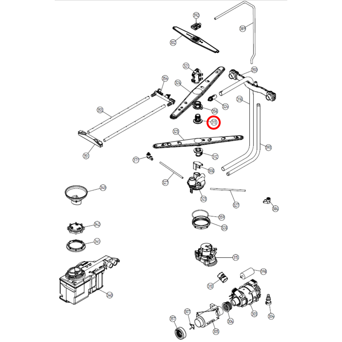 Genuine Asko Dishwasher Bearing 700382 - view 3