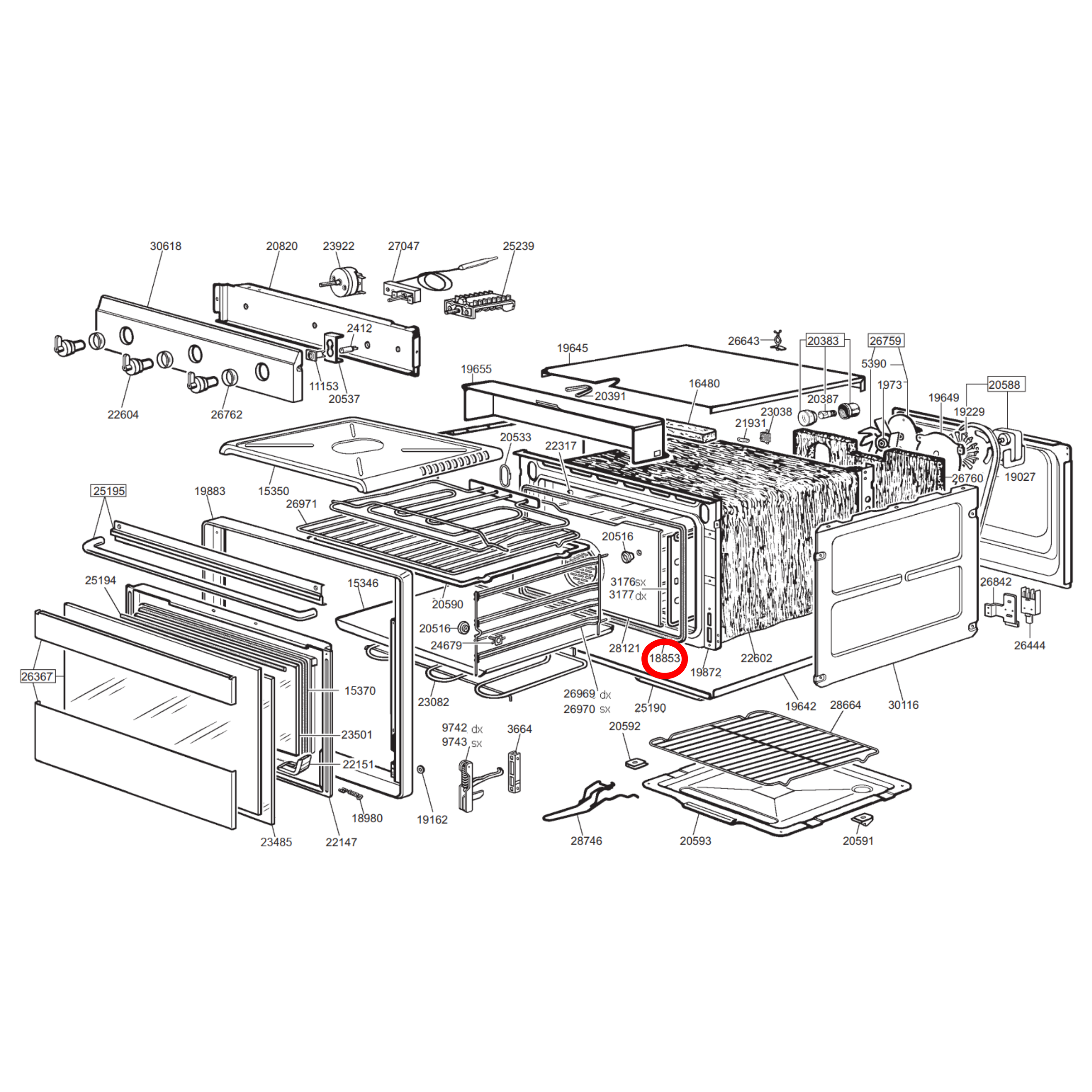754130519 Smeg Oven Door Seal