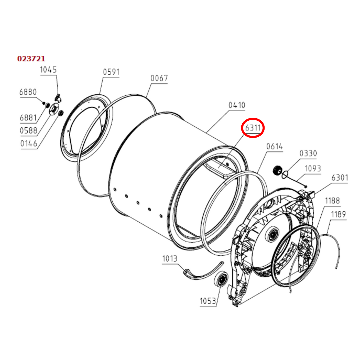 804997 Asko Dryer Drum Lifter Rib - image 3