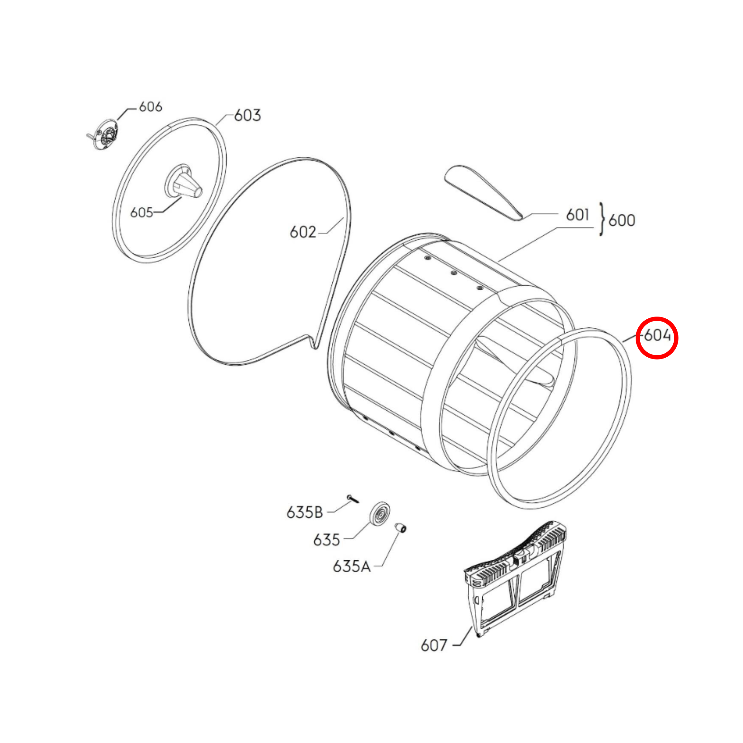 8077086018 Electrolux Dryer Drum Front Gasket