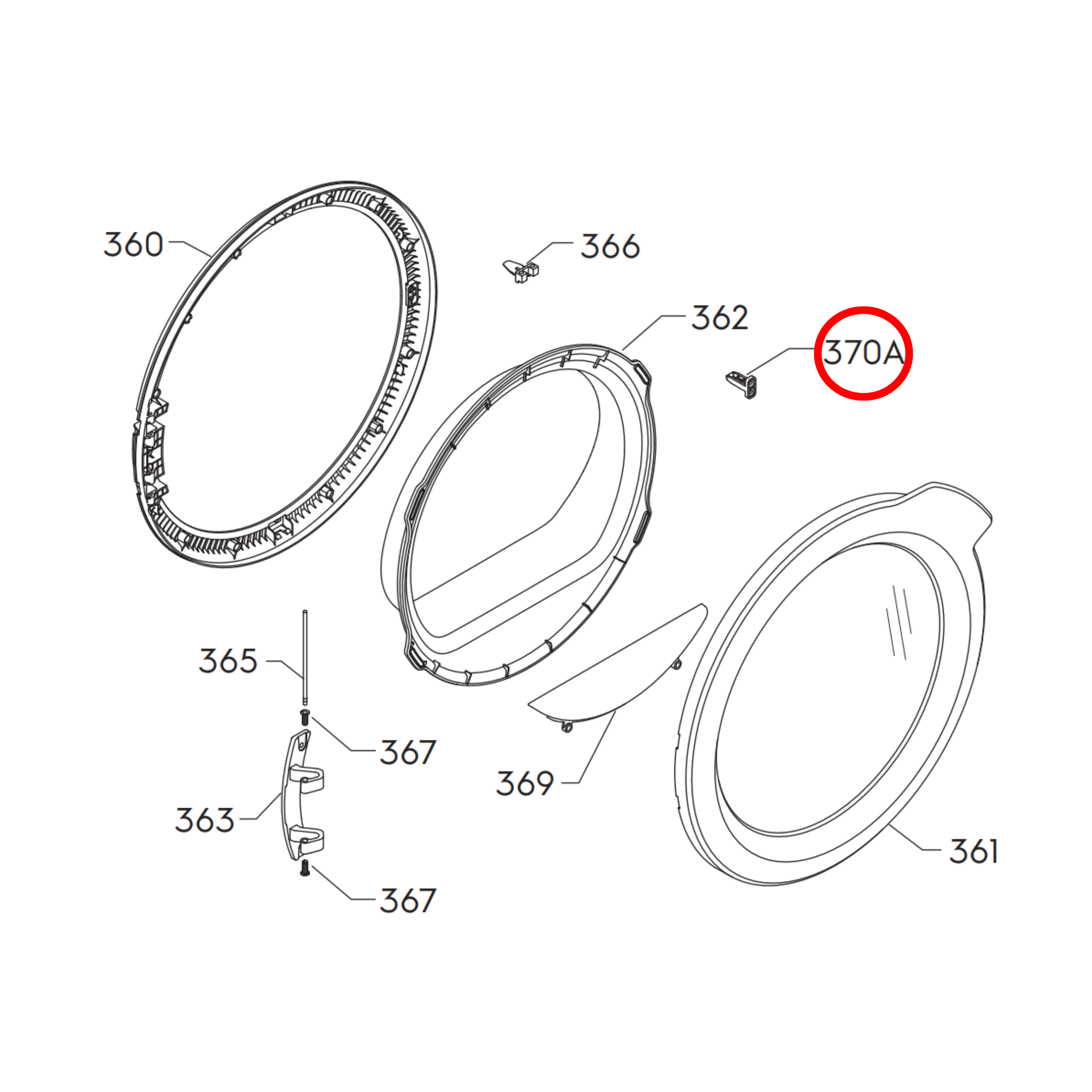 8086811141 AEG, Electrolux Dryer Door Catch