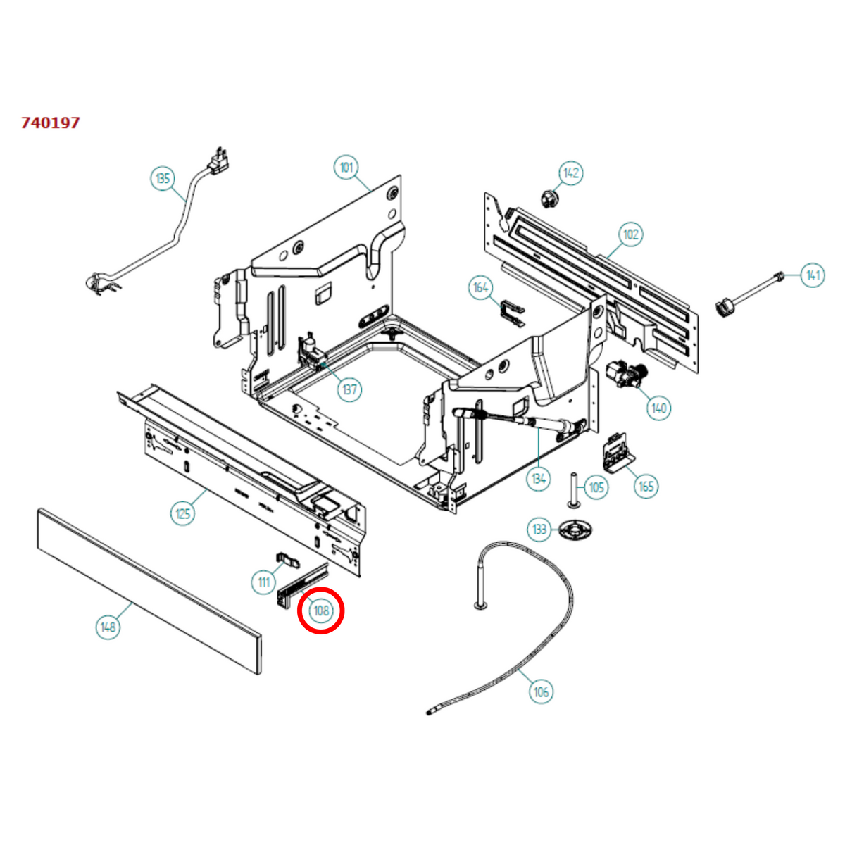 Genuine Asko Dishwasher Base Cover Bracket 810537 - view 3