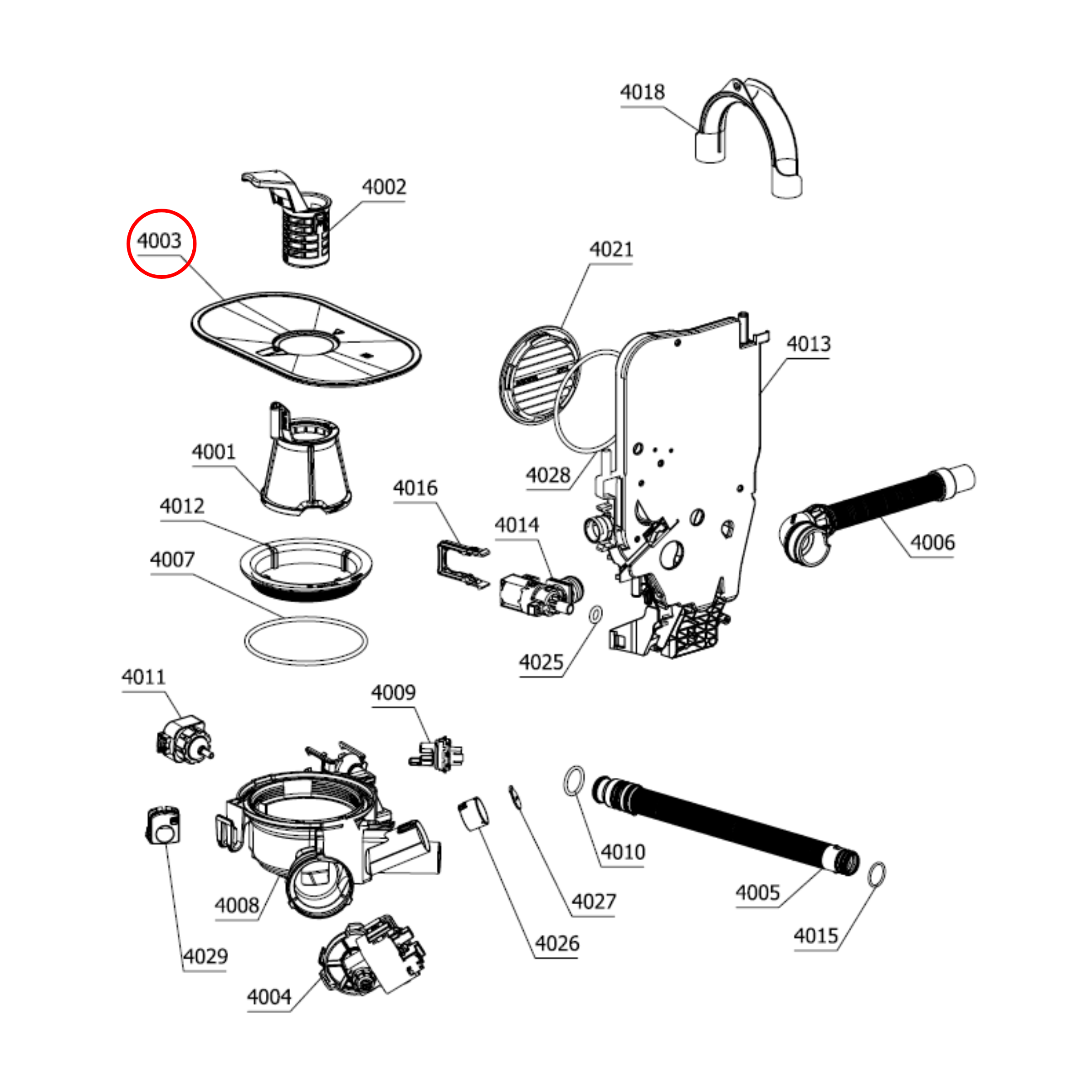 812045 Asko Dishwasher Upper Strainer Filter Plate