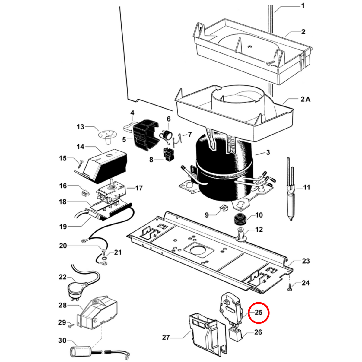 Parts diagram showing 813515 for Fisher & Paykel fridge models