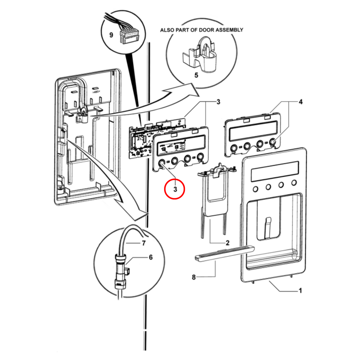 Parts diagram showing 814857P for Fisher & Paykel fridge models