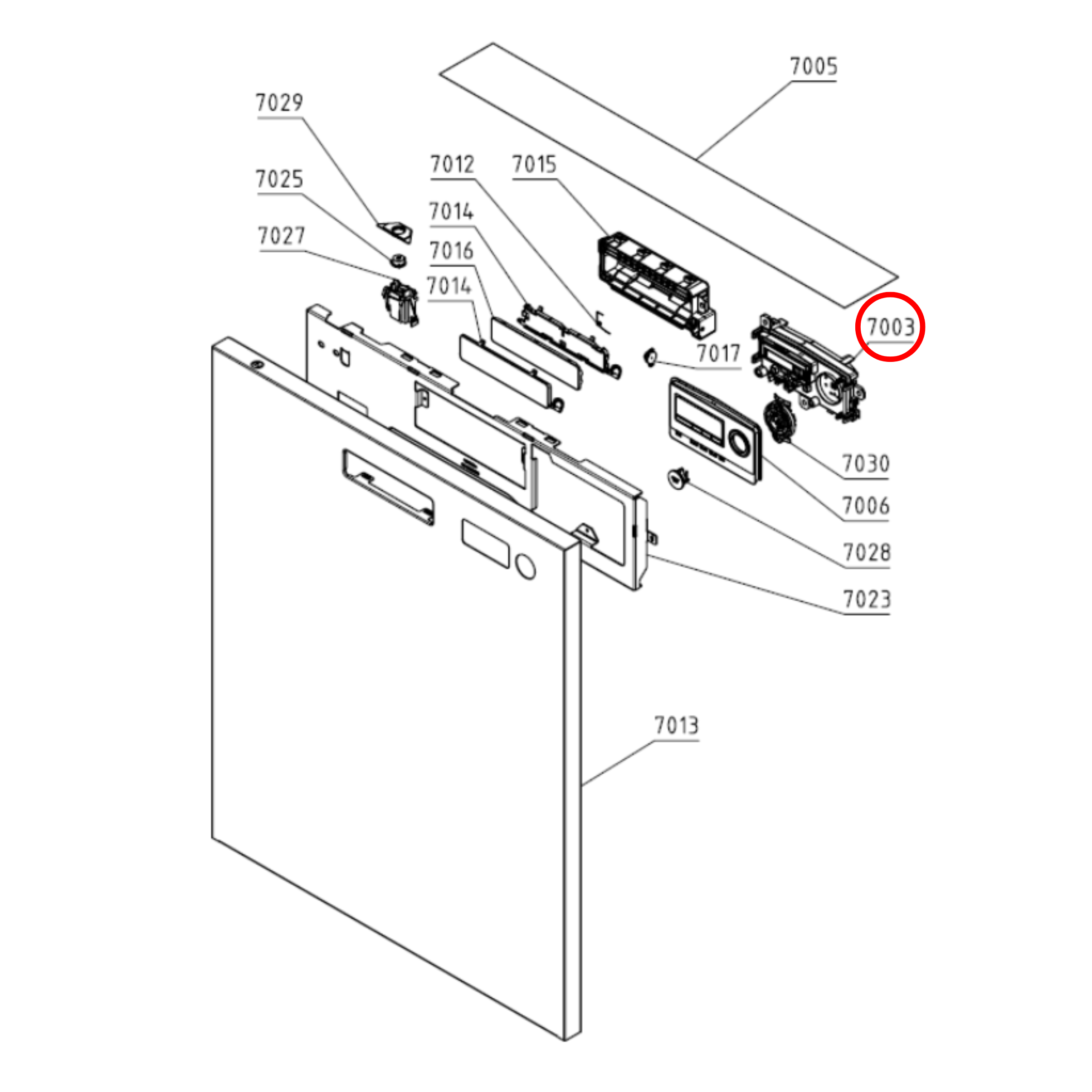 818135 Asko Dishwasher User Interface PCB