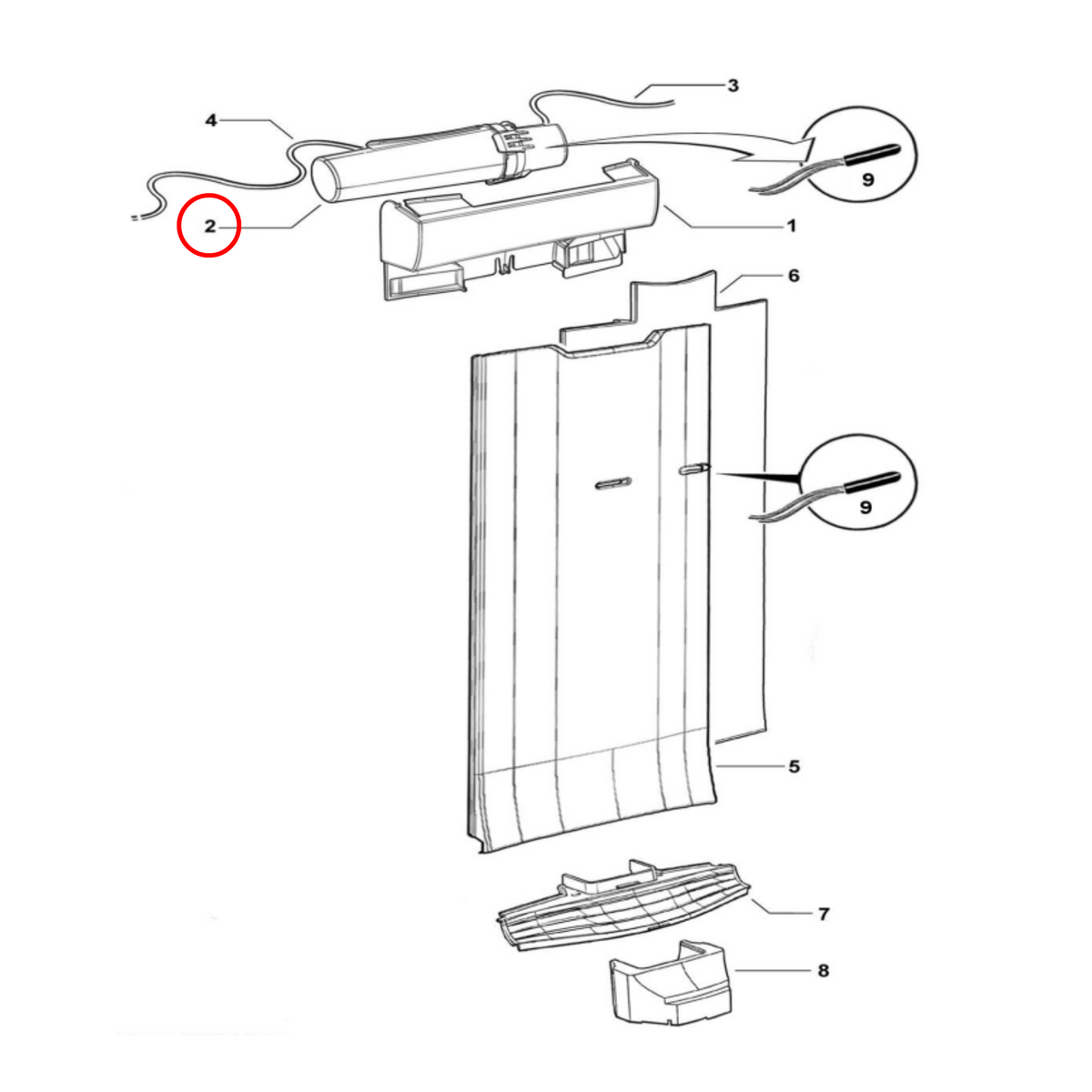 Parts diagram showing 836846 for Fisher & Paykel fridge models