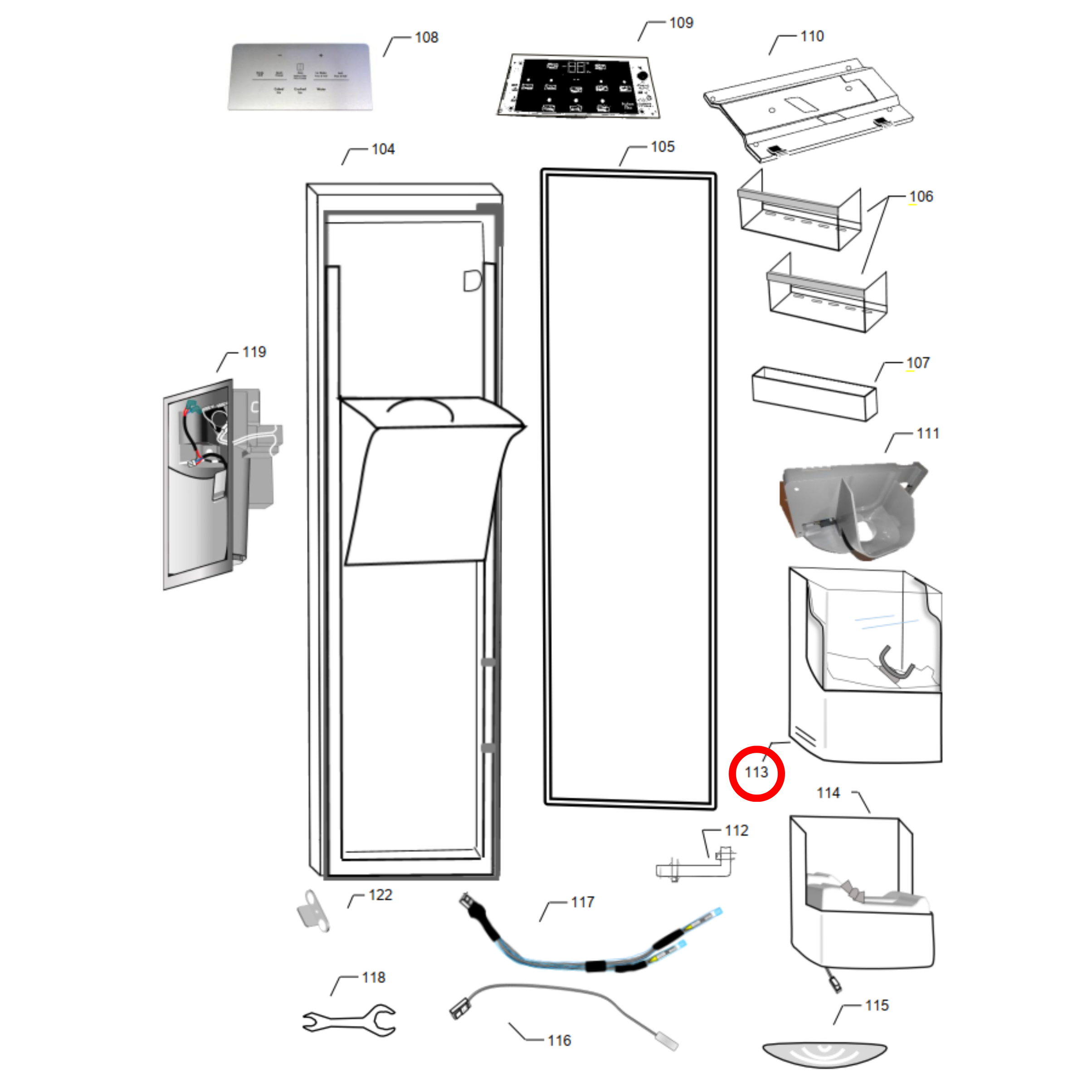 140033796016 Westinghouse Fridge Ice Bin - A03379601