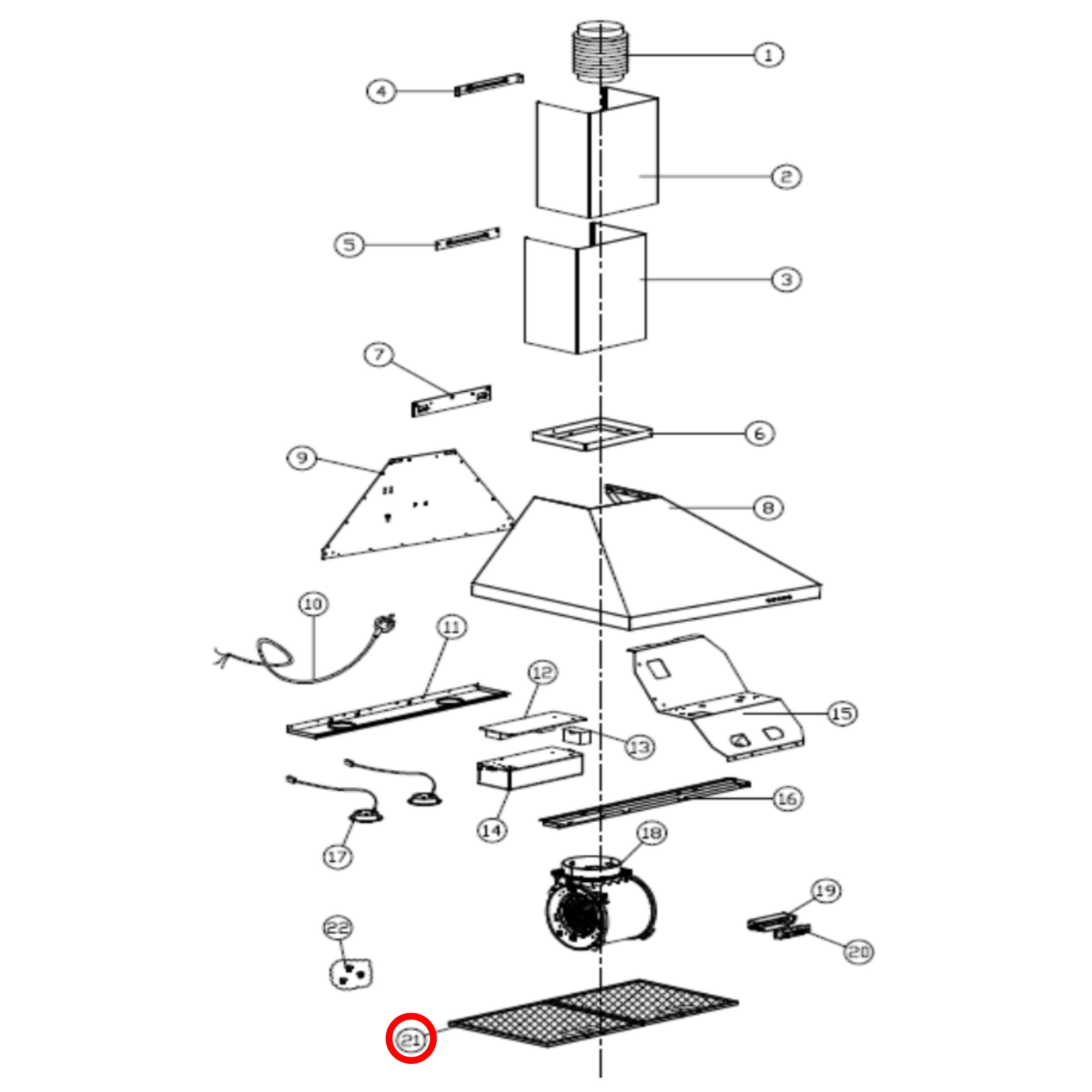 ATFL53B2901 Omega Rangehood Aluminium Filter