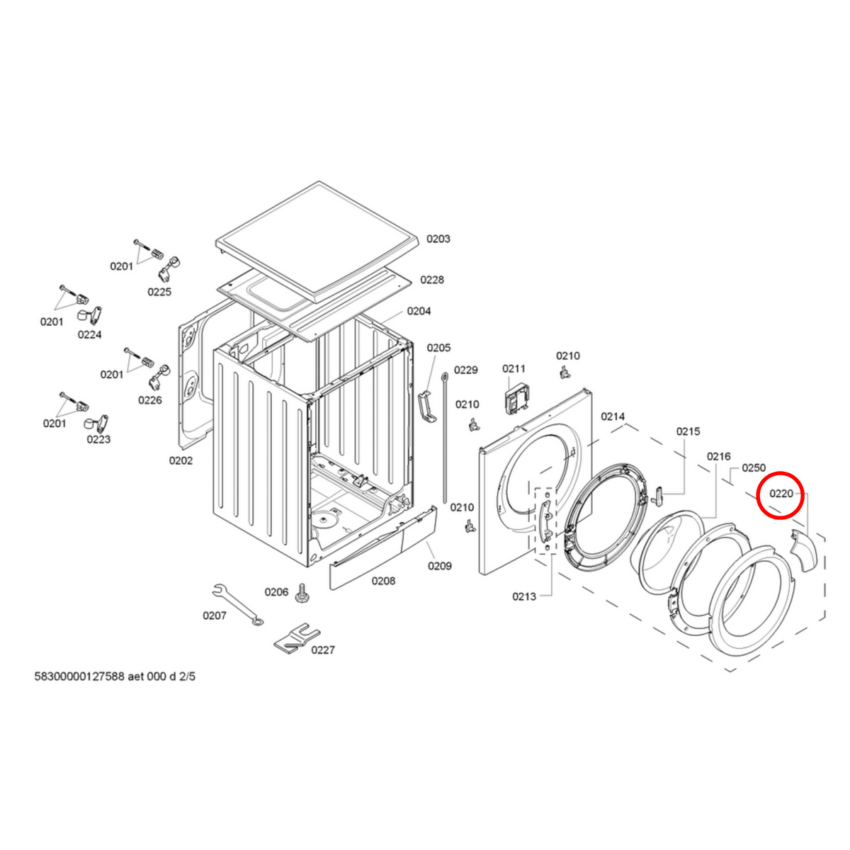 00552829 Bosch Washing Machine Door Handle - image 2