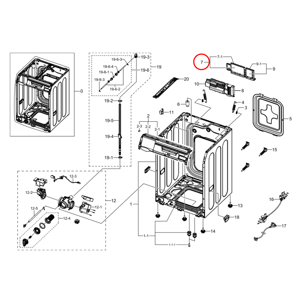 DC92-01492P Samsung Washing Machine Main PCB Board Assembly - image 2