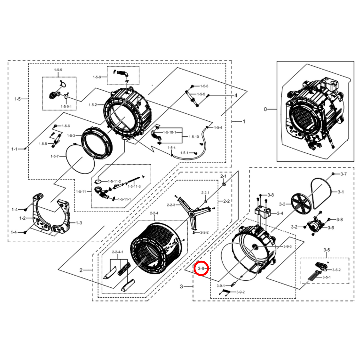 DC97-20741A Samsung Front Load Washing Machine Back Tub Assembly - image 2