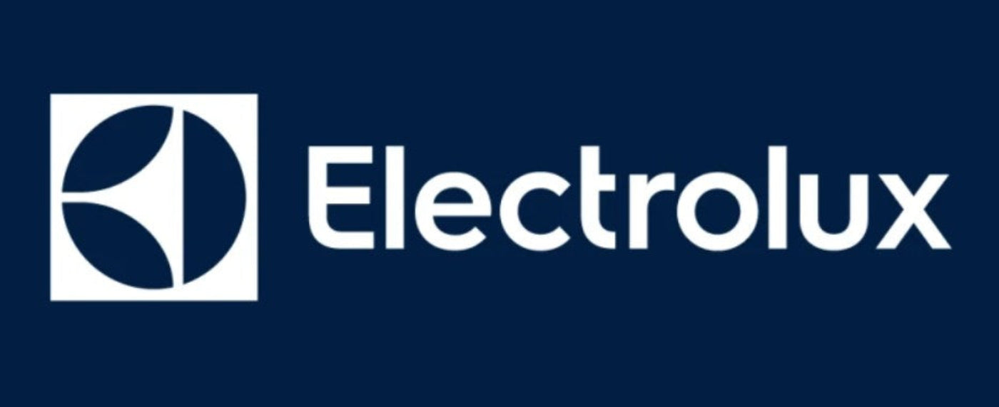 Electrolux logo on a dark blue background