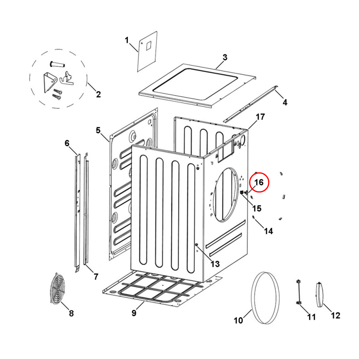 Parts diagram showing H0020202692 for Haier dryer models
