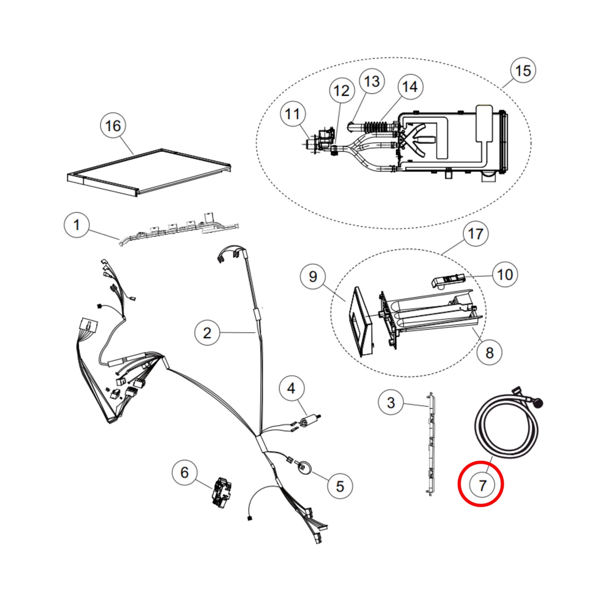 Parts diagram showing H0020300158A for Fisher & Paykel washing machine models