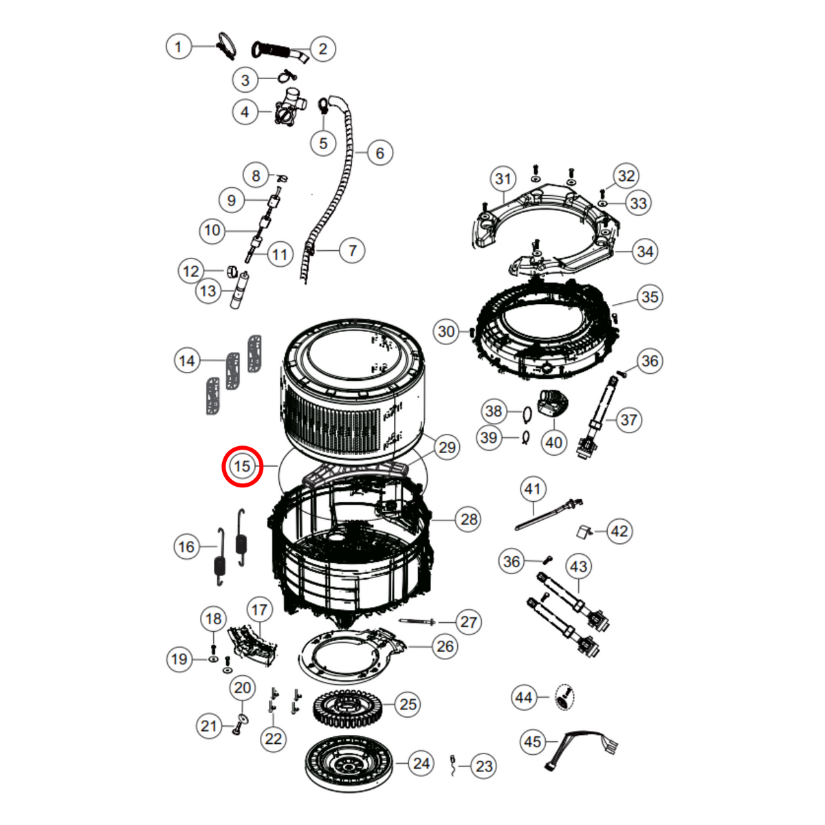 H0020300510 Haier, Fisher & Paykel Front Load Washing Machine Tub Front To Rear Seal - image 2
