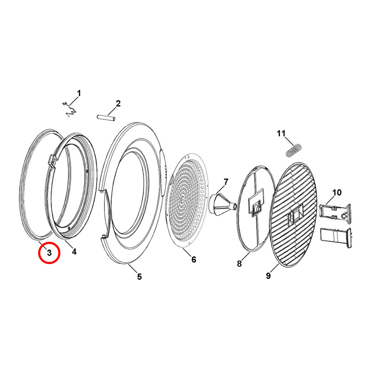 Parts diagram showing H0020300702A for Haier dryer models