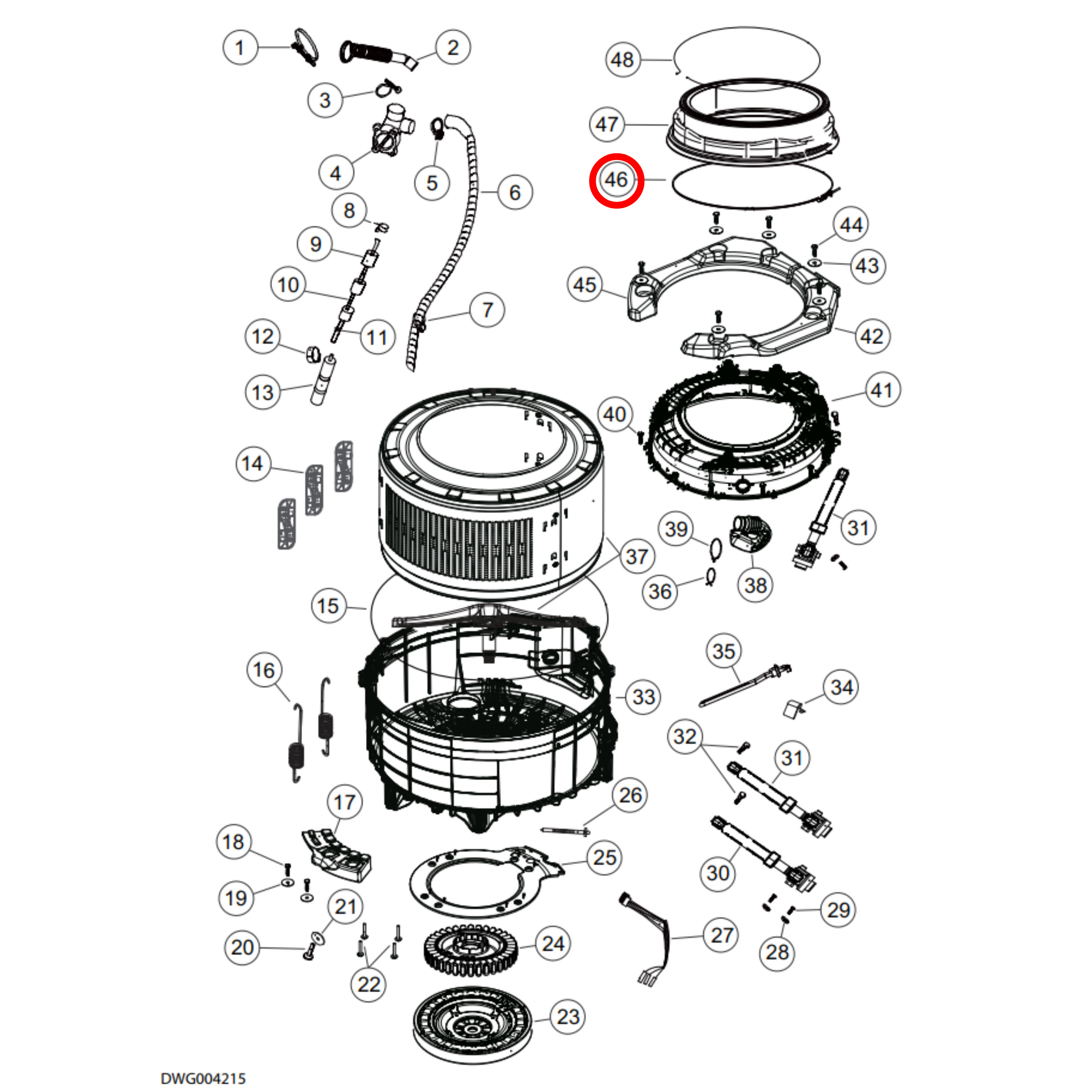 H0020600211 Fisher & Paykel, Haier Front Load Washing Machine Door Seal Wire Clamp