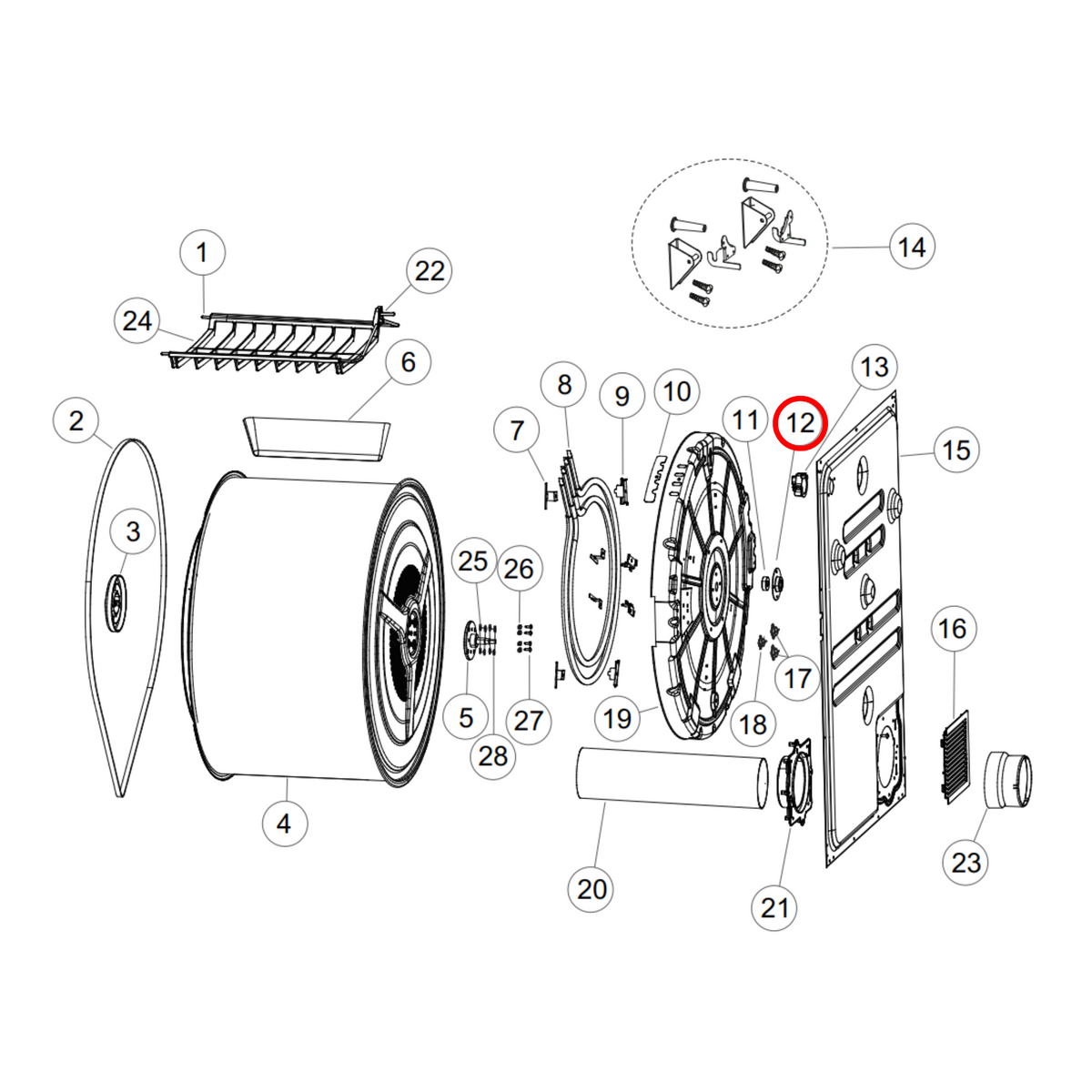 H00213500013400 Fisher & Paykel Dryer Bearing Support - image 2