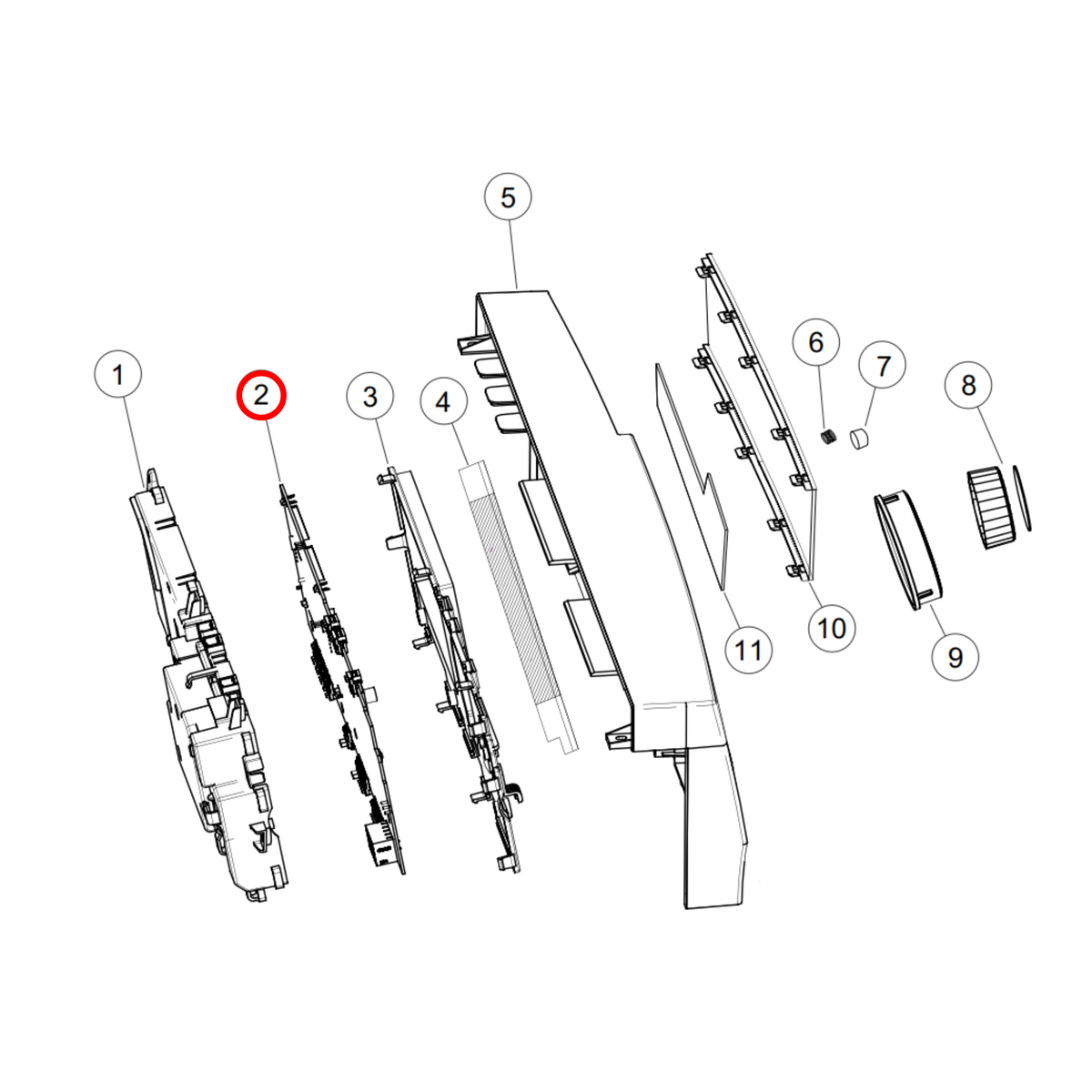 H0021800040FA Fisher & Paykel Washing Machine Display PCB - image 2