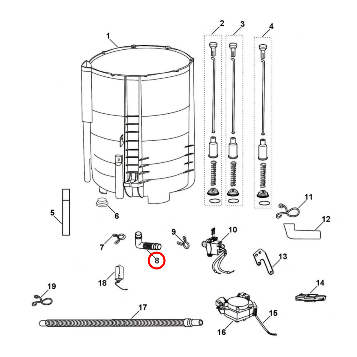 H0030300039B Haier Top Load Washing Machine Inner Hose - image 2