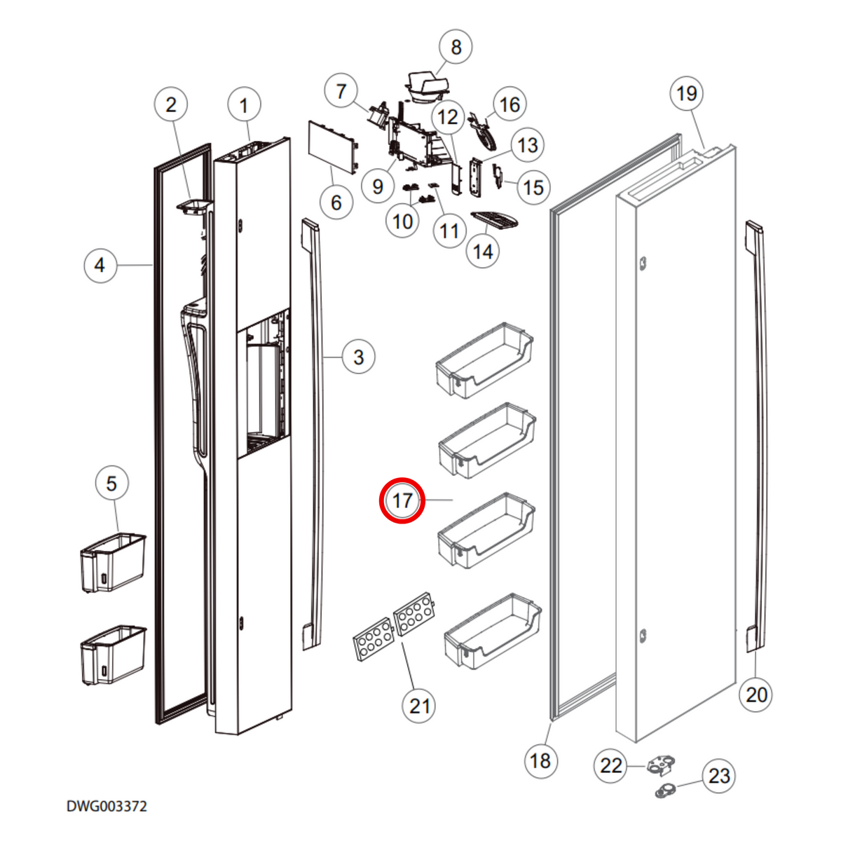 Genuine Fisher & Paykel Fridge Door Shelf H0060829074A - view 3