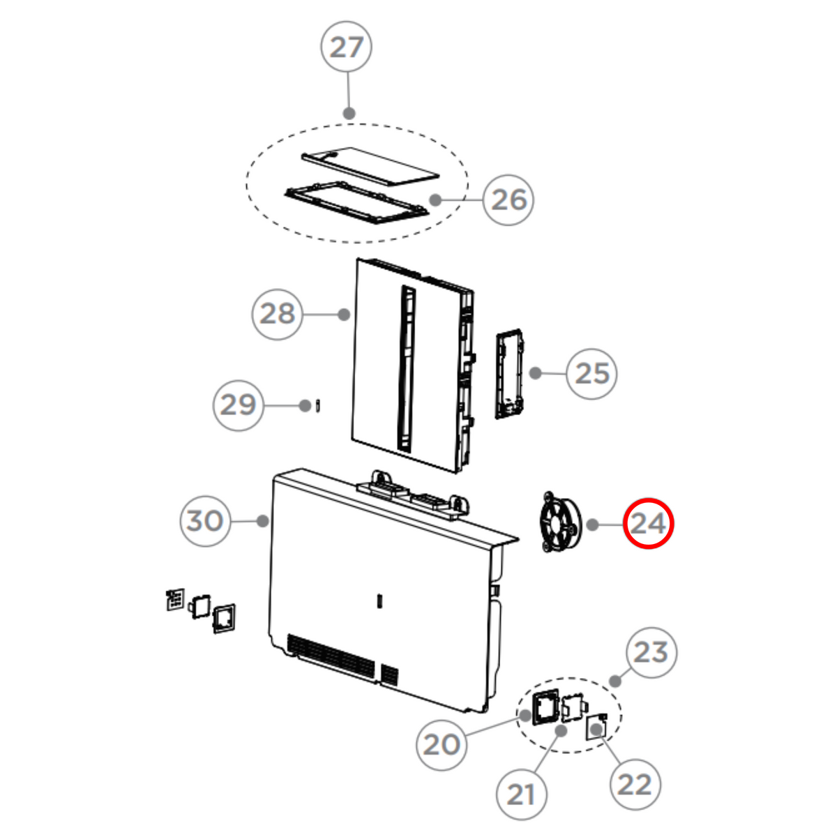 Parts diagram showing H0064001834 for Fisher & Paykel fridge models