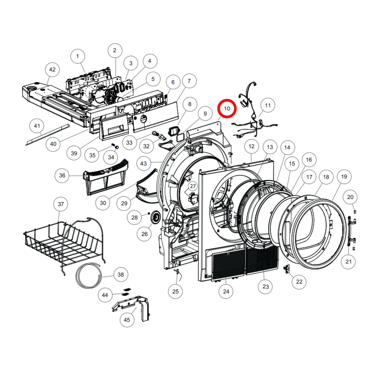 Genuine Fisher & Paykel Condenser Dryer Support Front Drum H0180800552 - view 3