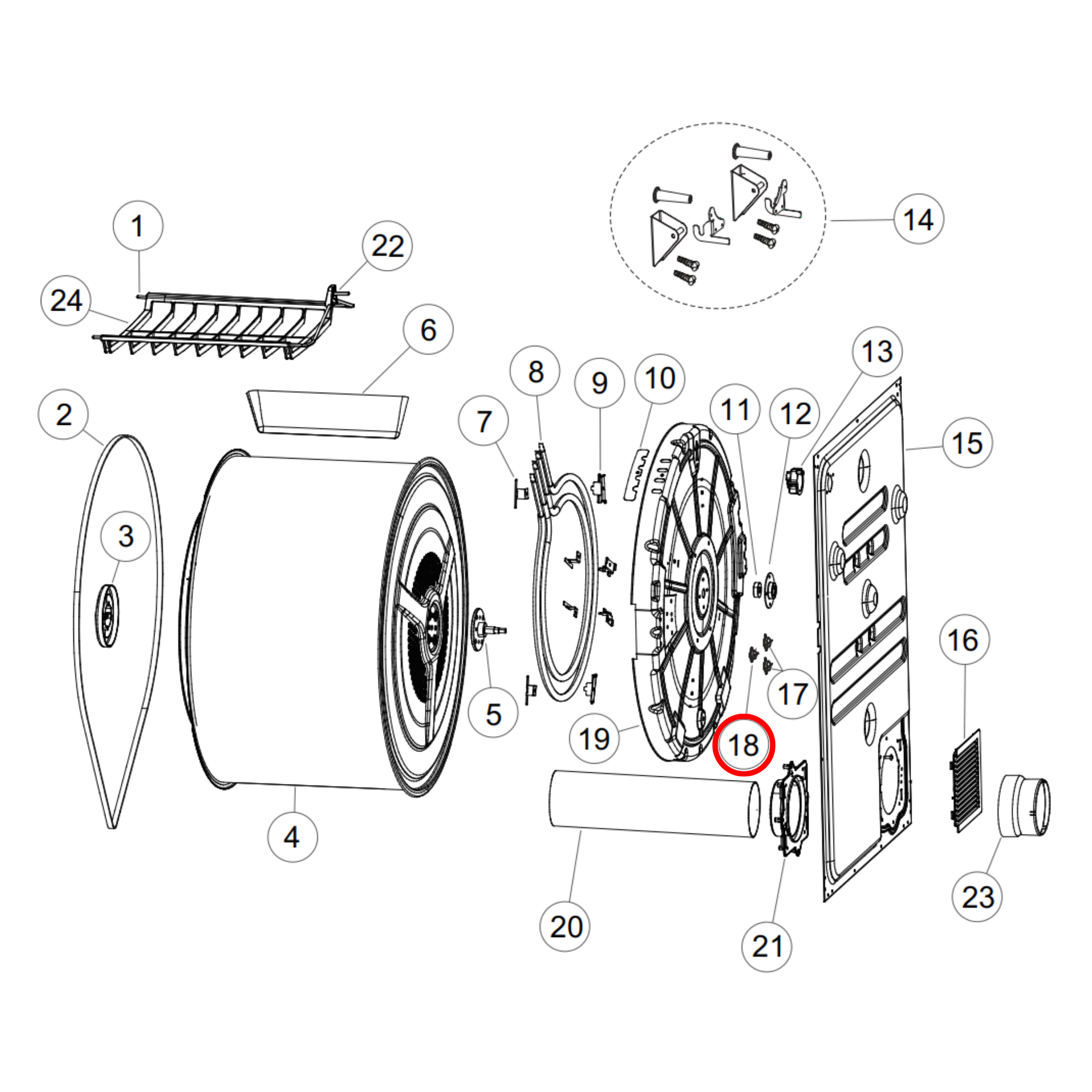 H0184000025P Fisher & Paykel, Haier Dryer Overheat Thermostat Kit