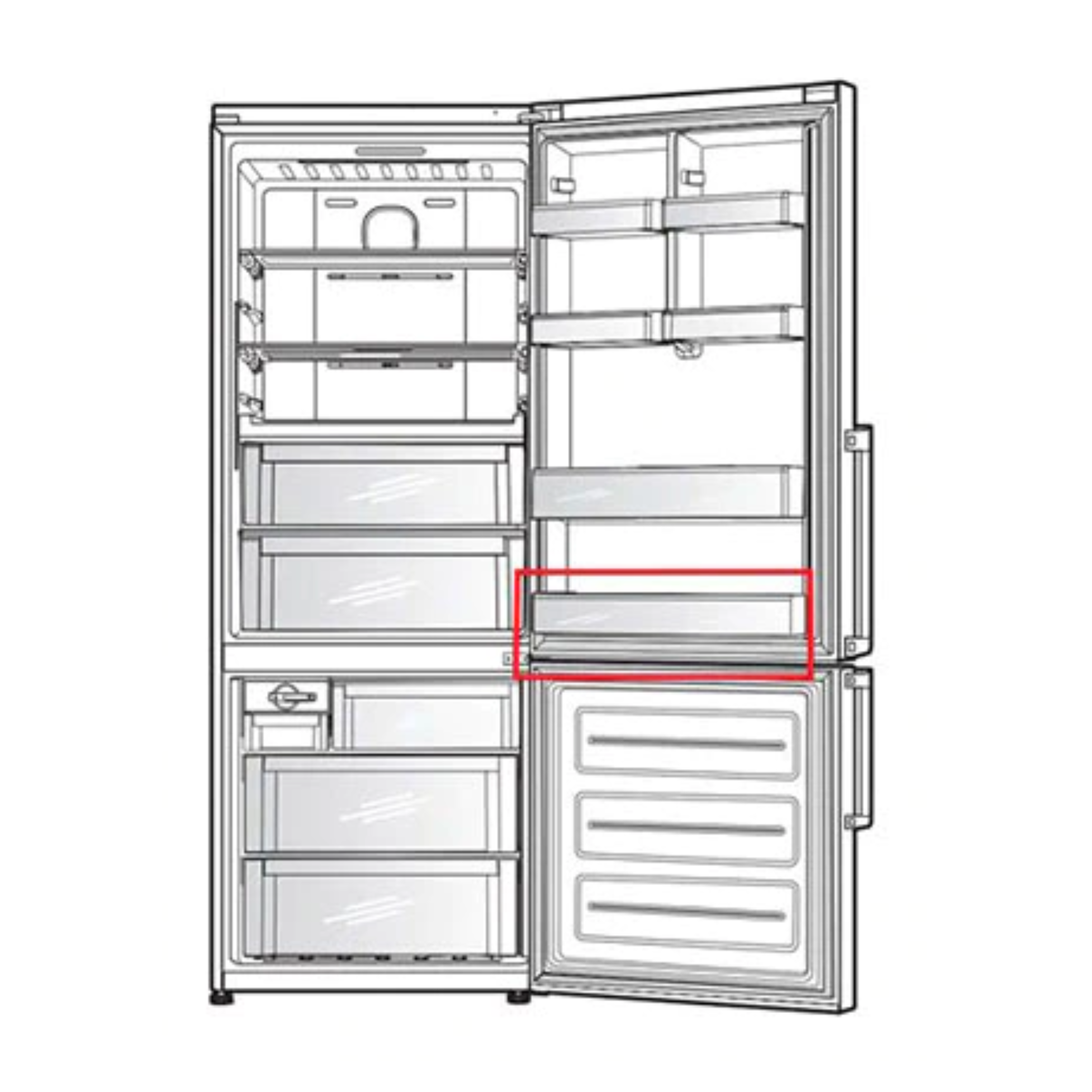MAN62288702 LG Bottom Mount Fridge Door Shelf Lower