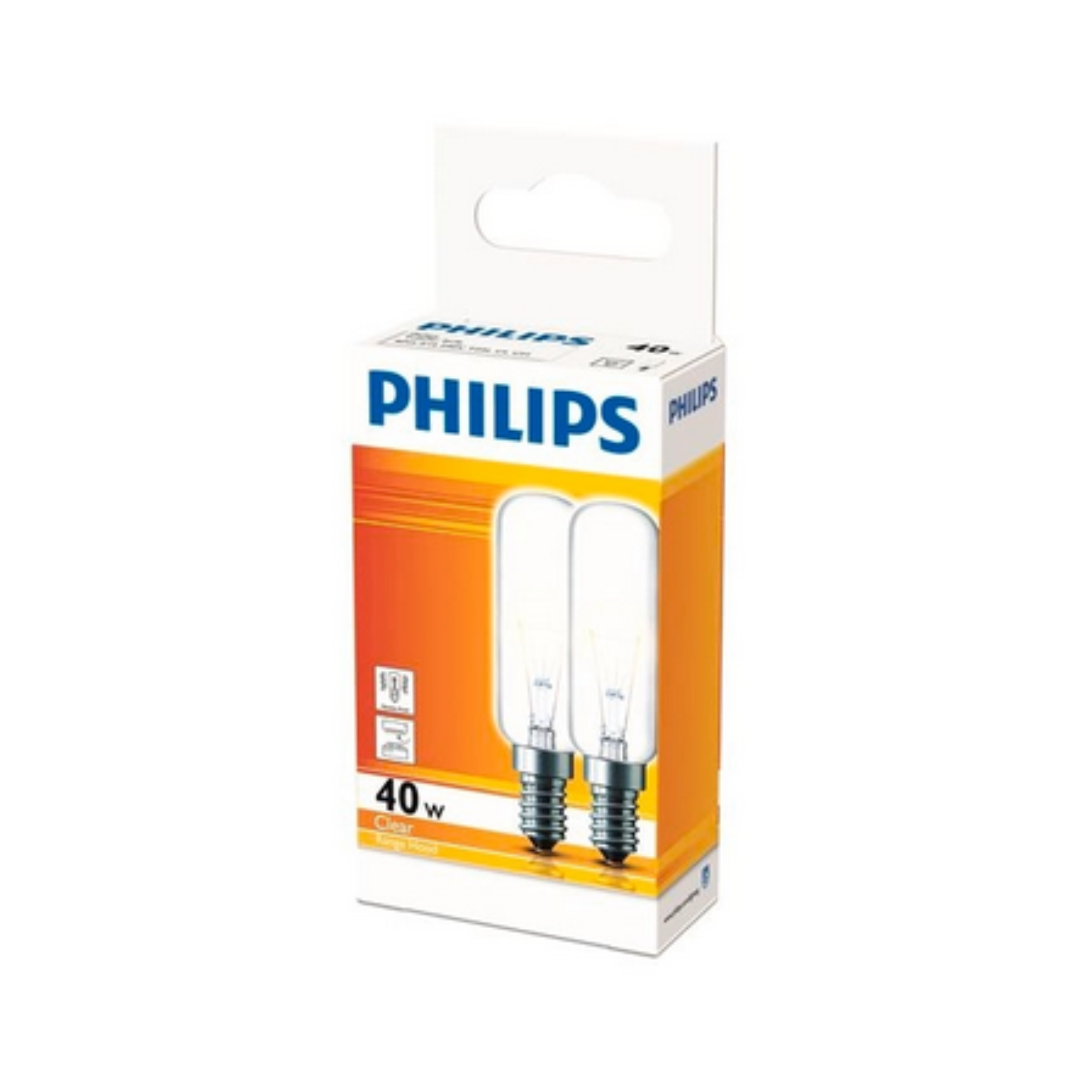 Philips T25 E14 Halogen 270Lm Clear 40W - Pack Of 2