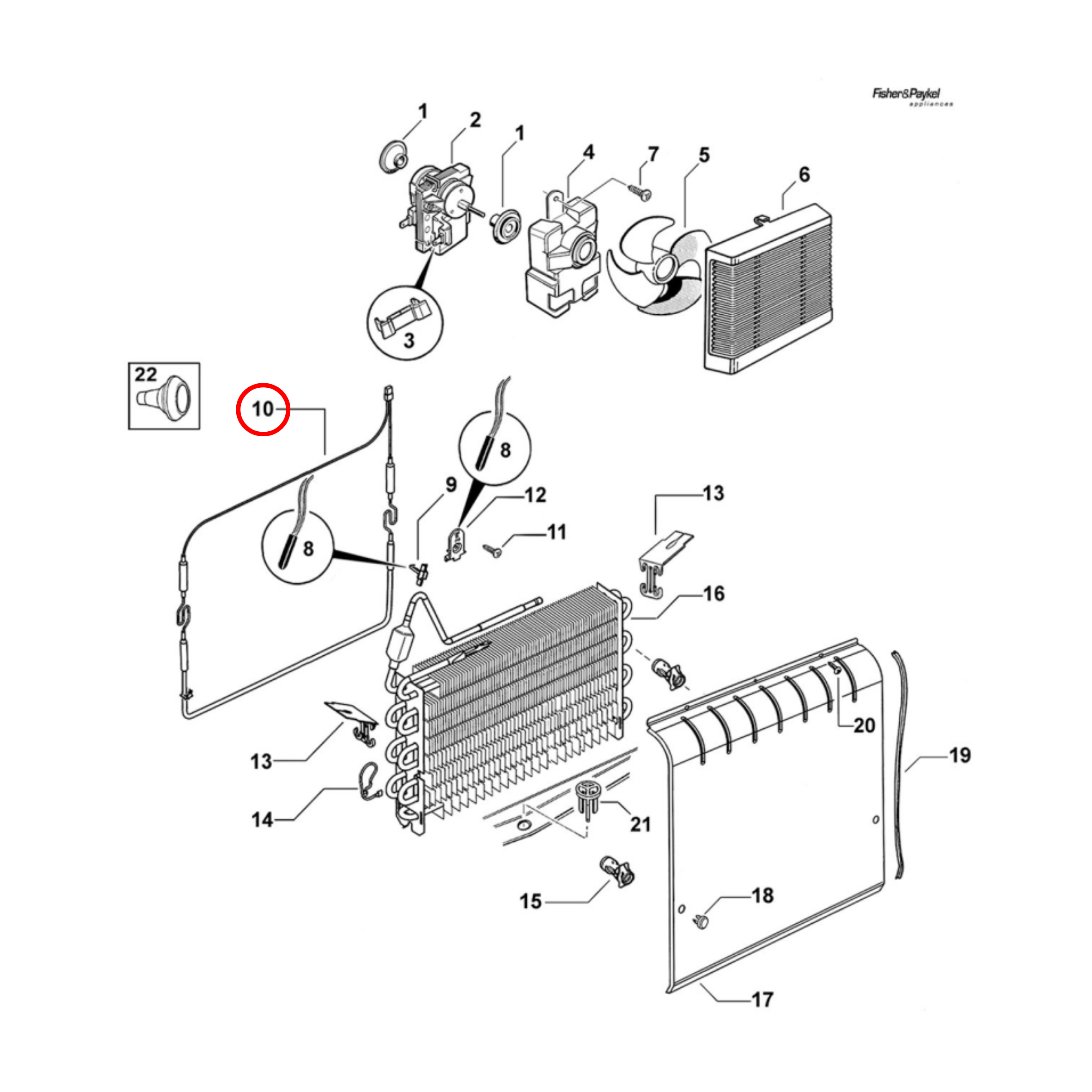 RF202 Fisher & Paykel Fridge Defrost Heater No Plug