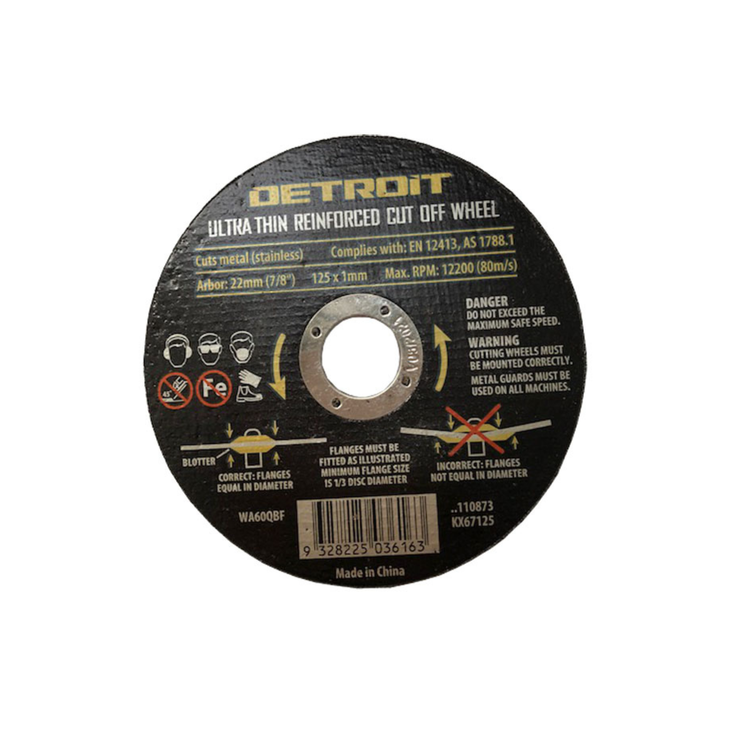 Cut Off Disk 125 x 1.0 x 22Mm to suit T269