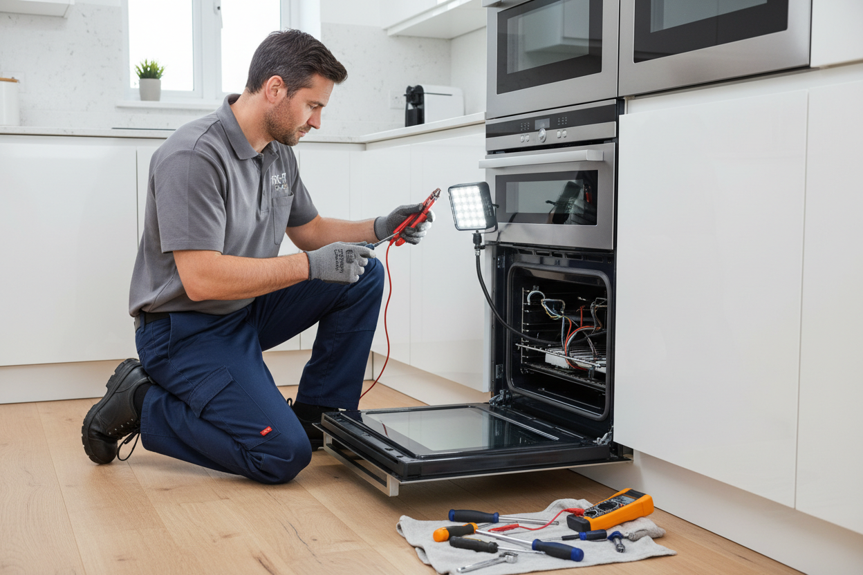 Oven spare parts including heating elements, seals and hinges for oven repair