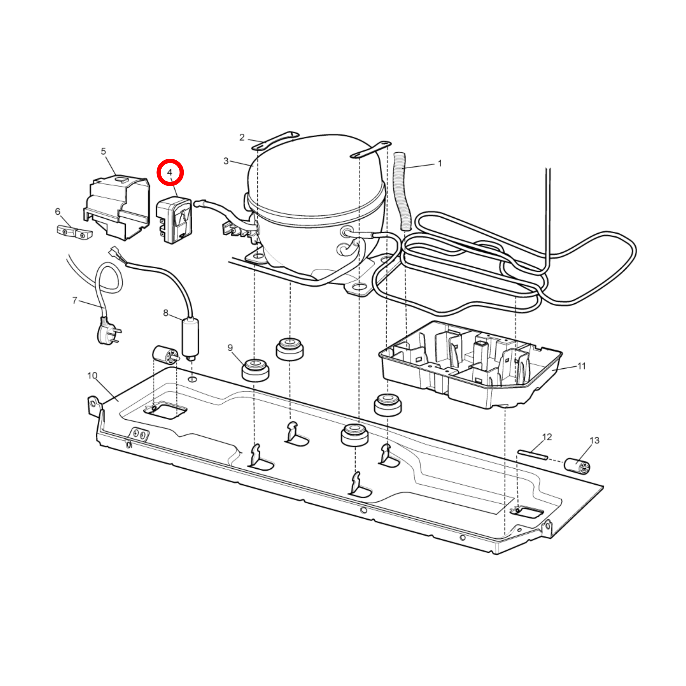 2425118243 Kelvinator, Westinghouse Fridge Compressor PTC Start Relay TH1116Y - 242511824
