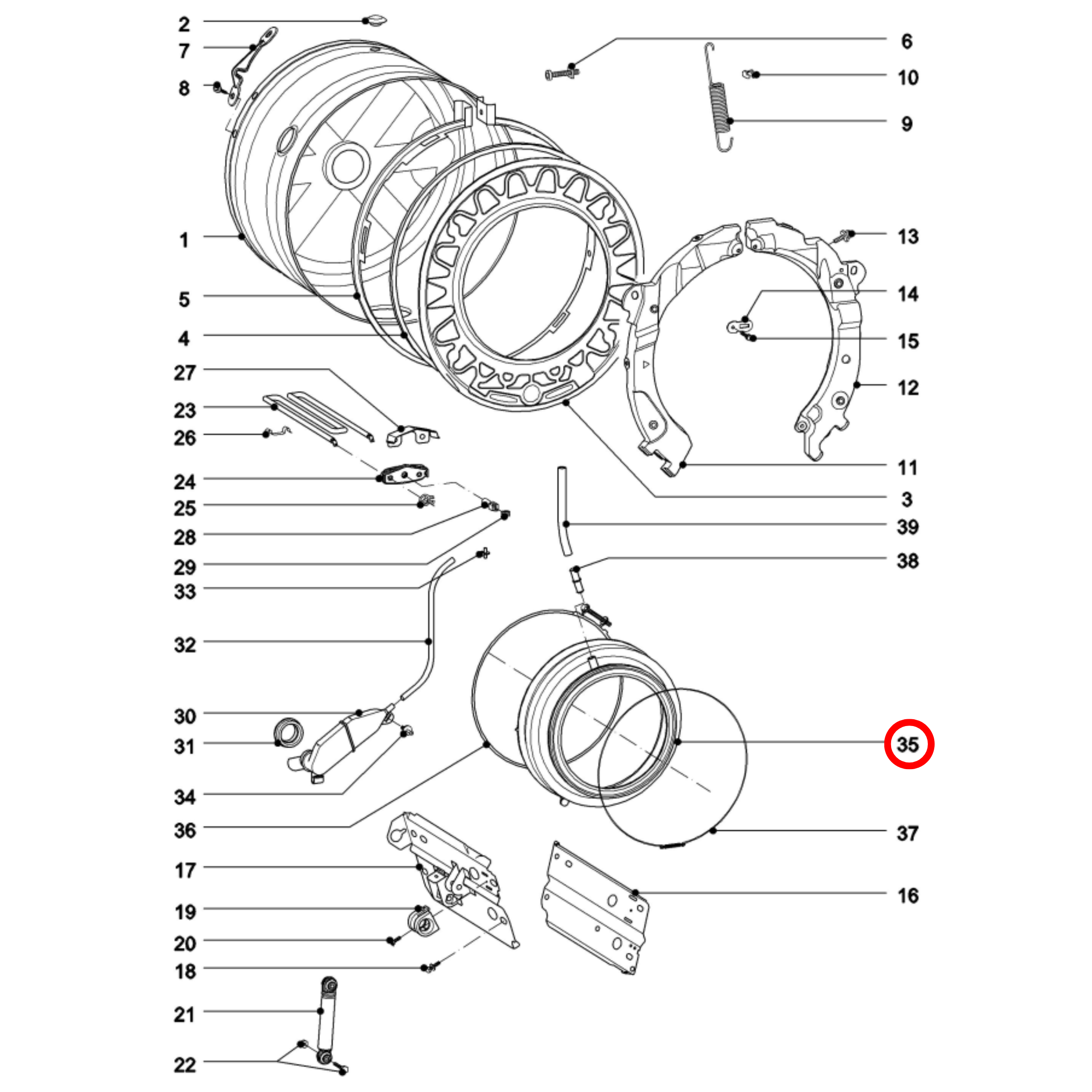 06461682 Miele Washing Machine Door Seal - 06579421