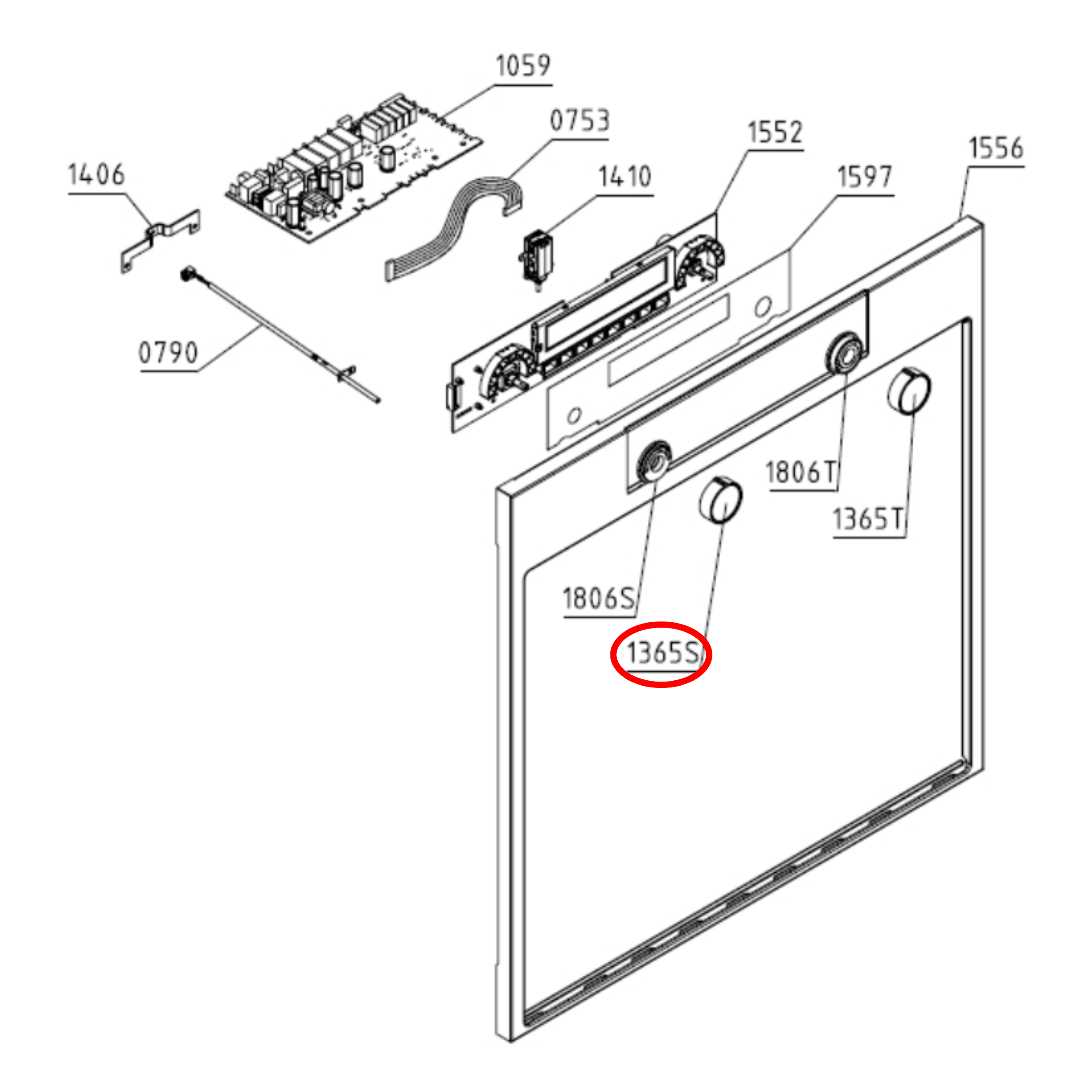 908707 Asko Cooktop Knob MAT9005 - 890860