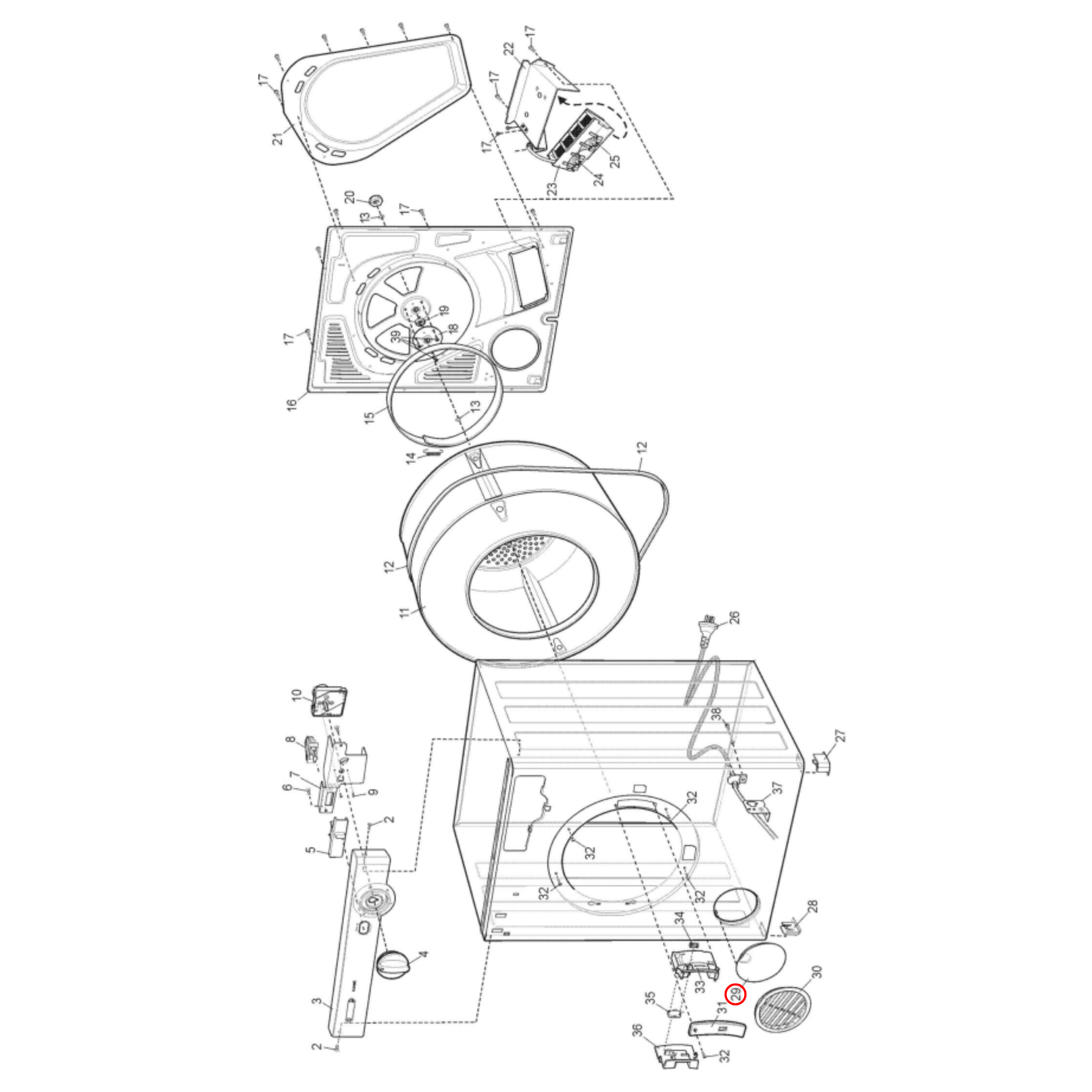 8581333763010 Electrolux, Simpson Dryer Exhaust Cover - 4055679205, 1333763017, 0028306001