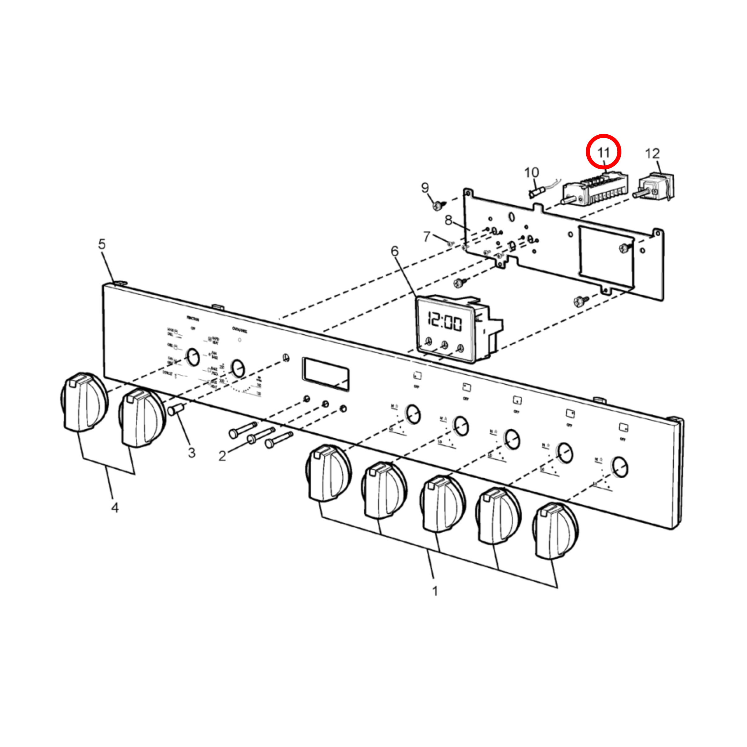 4055565040 Electrolux Oven Selector Switch 8 Positions - 0534001739