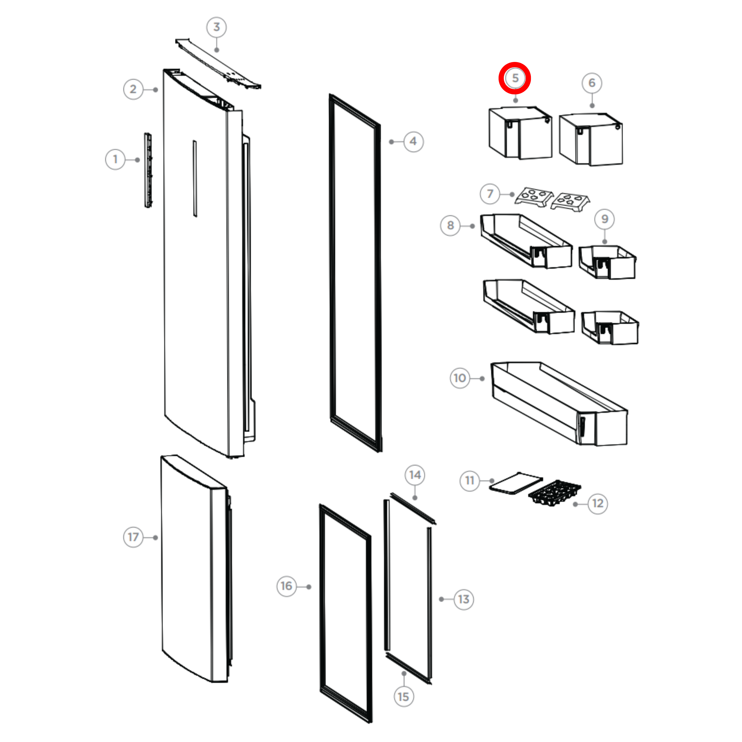 H0060851199 Haier Fridge Door Shelf Cover Large