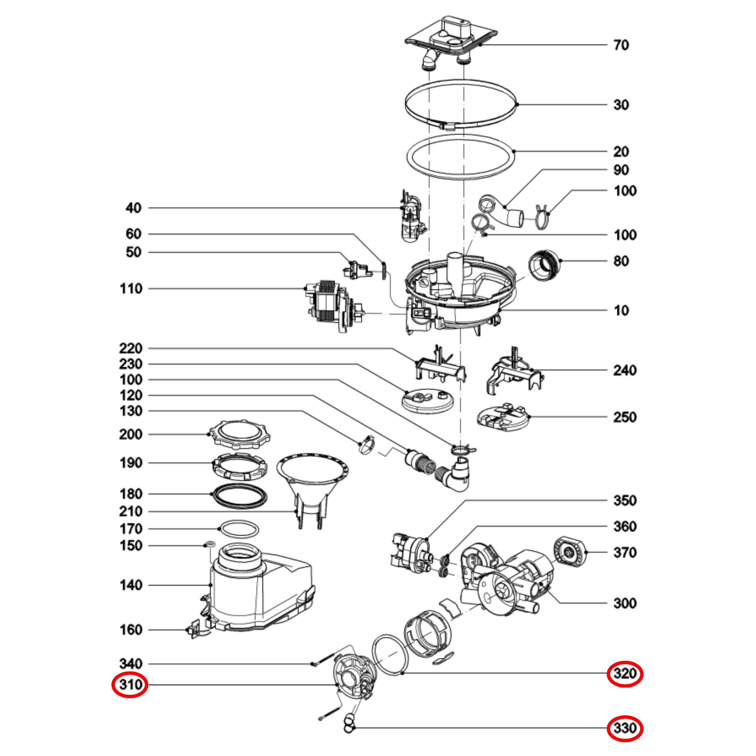 9689820 Miele Dishwasher Pump Fascia With Element
